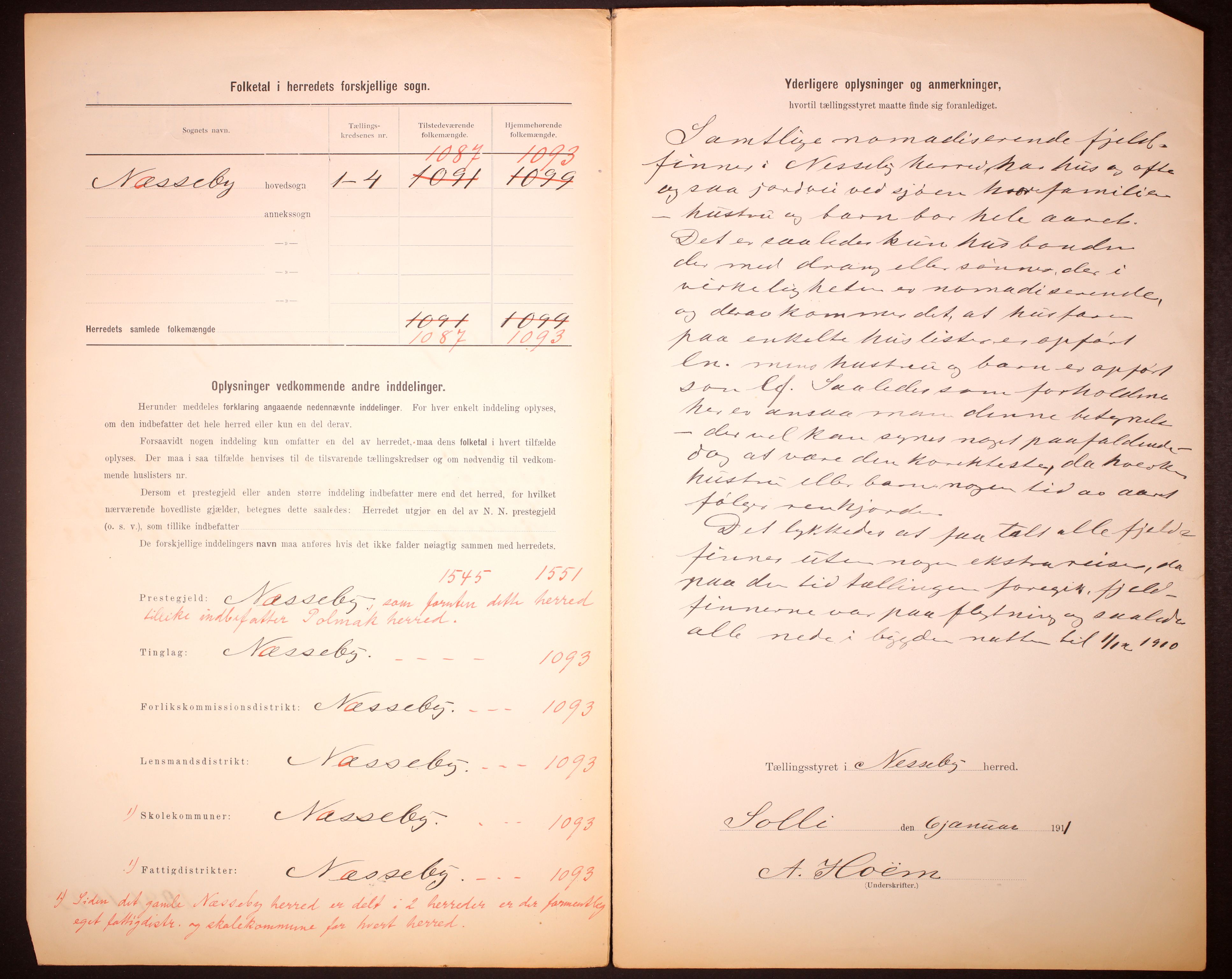 RA, 1910 census for Nesseby, 1910, p. 3