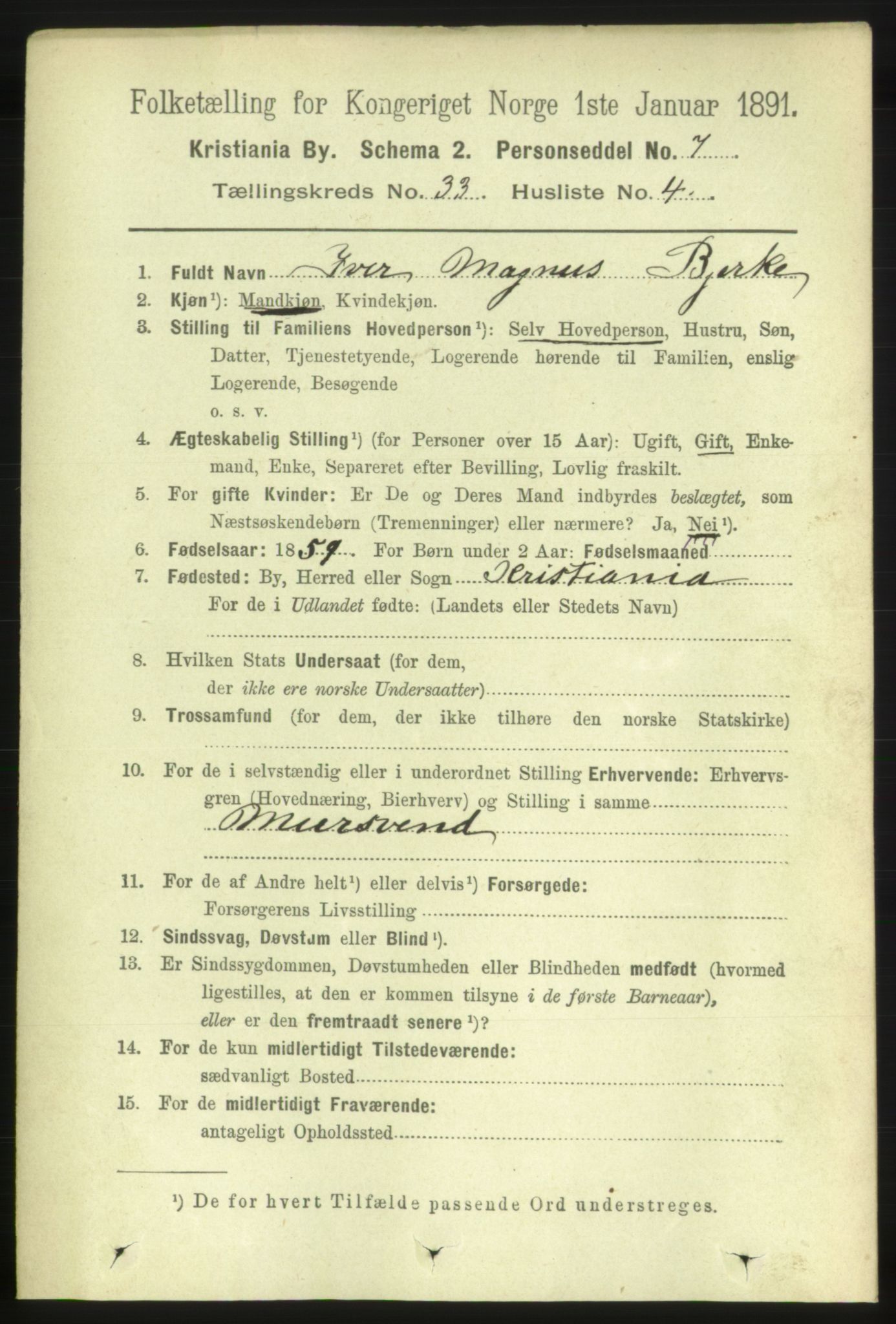 RA, 1891 census for 0301 Kristiania, 1891, p. 17765