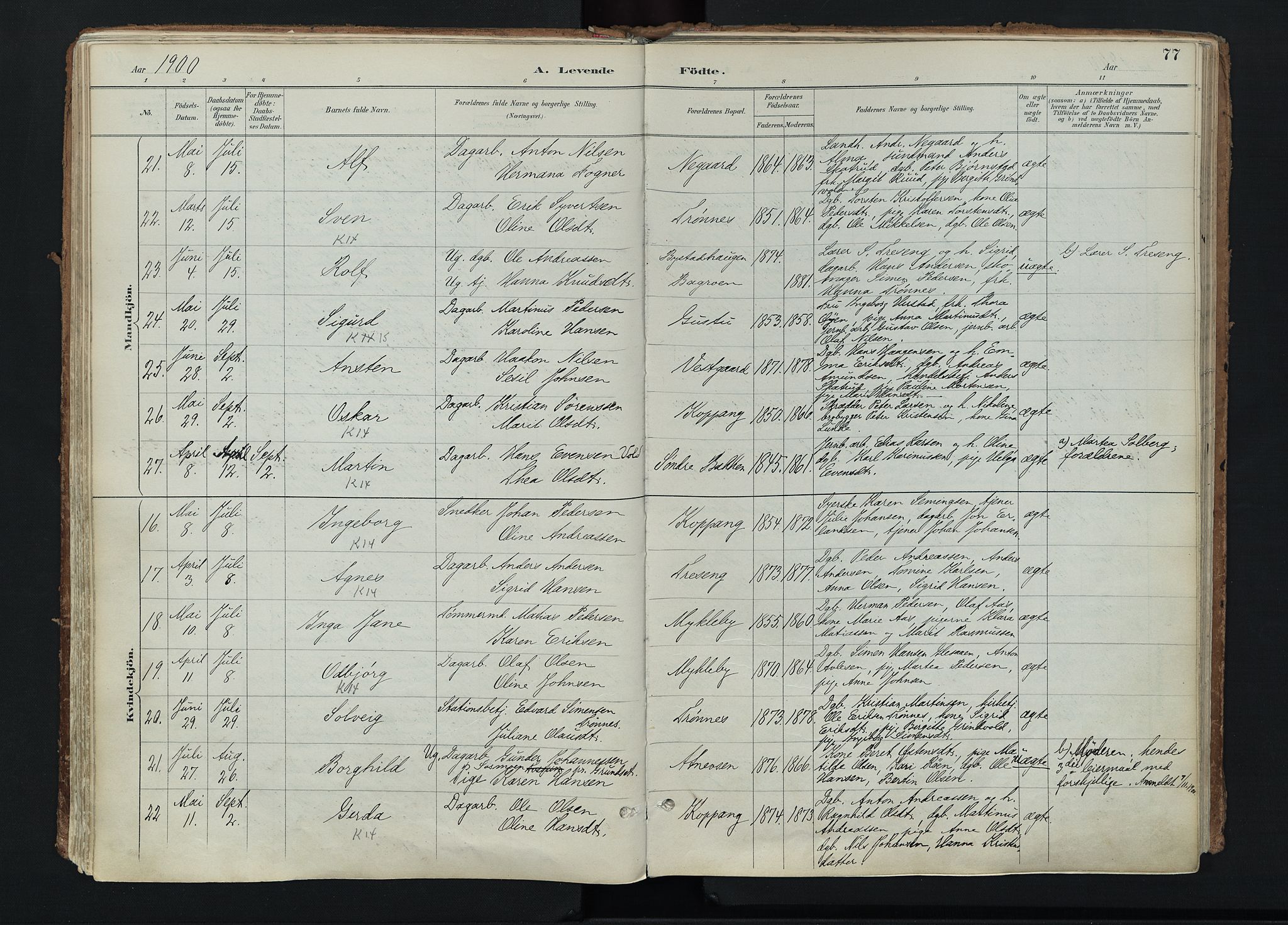 Stor-Elvdal prestekontor, AV/SAH-PREST-052/H/Ha/Haa/L0004: Parish register (official) no. 4, 1890-1922, p. 77