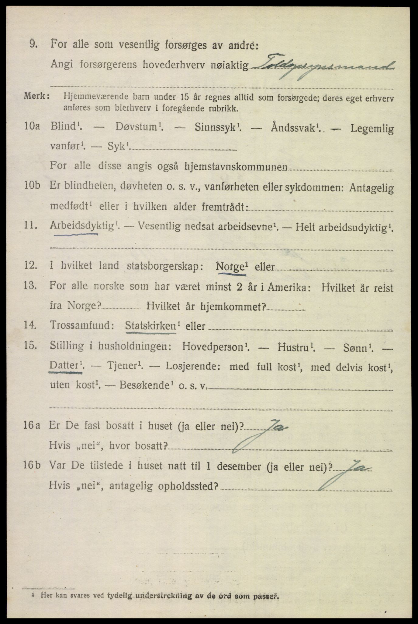 SAK, 1920 census for Høvåg, 1920, p. 4129