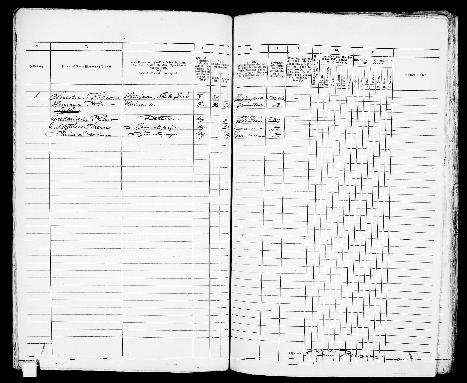 RA, 1865 census for Horten, 1865, p. 187