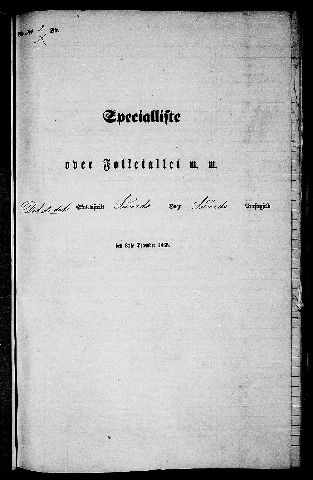 RA, 1865 census for Sund, 1865, p. 32