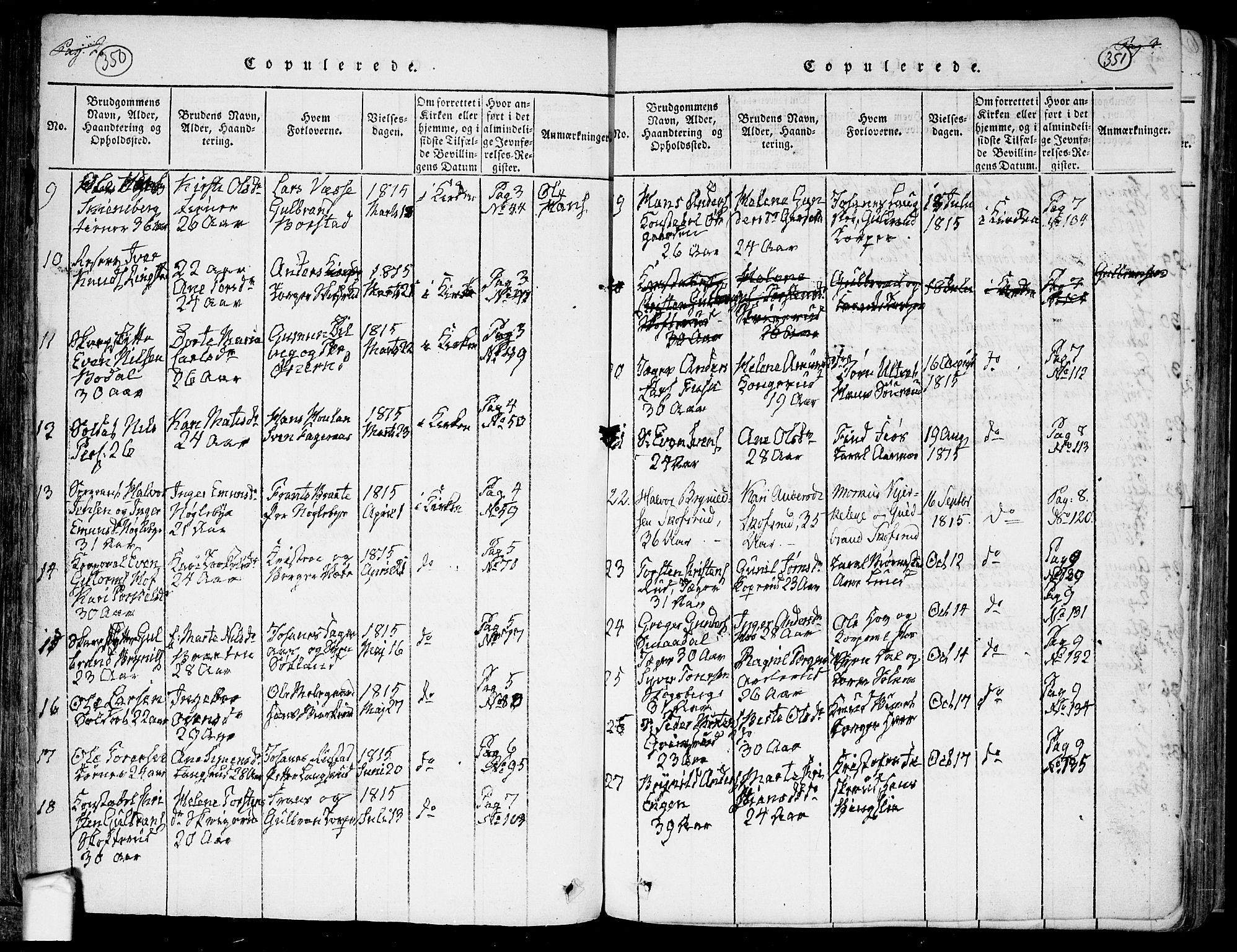 Trøgstad prestekontor Kirkebøker, SAO/A-10925/F/Fa/L0006: Parish register (official) no. I 6, 1815-1844, p. 350-351