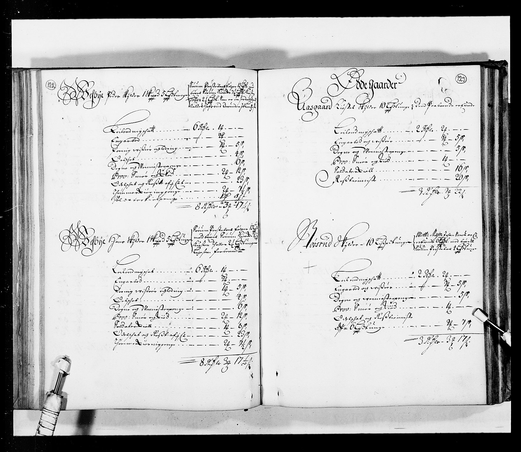 Stattholderembetet 1572-1771, AV/RA-EA-2870/Ek/L0034/0001: Jordebøker 1662-1720: / Matrikkel for Nedre Romerike, 1685, p. 122-123