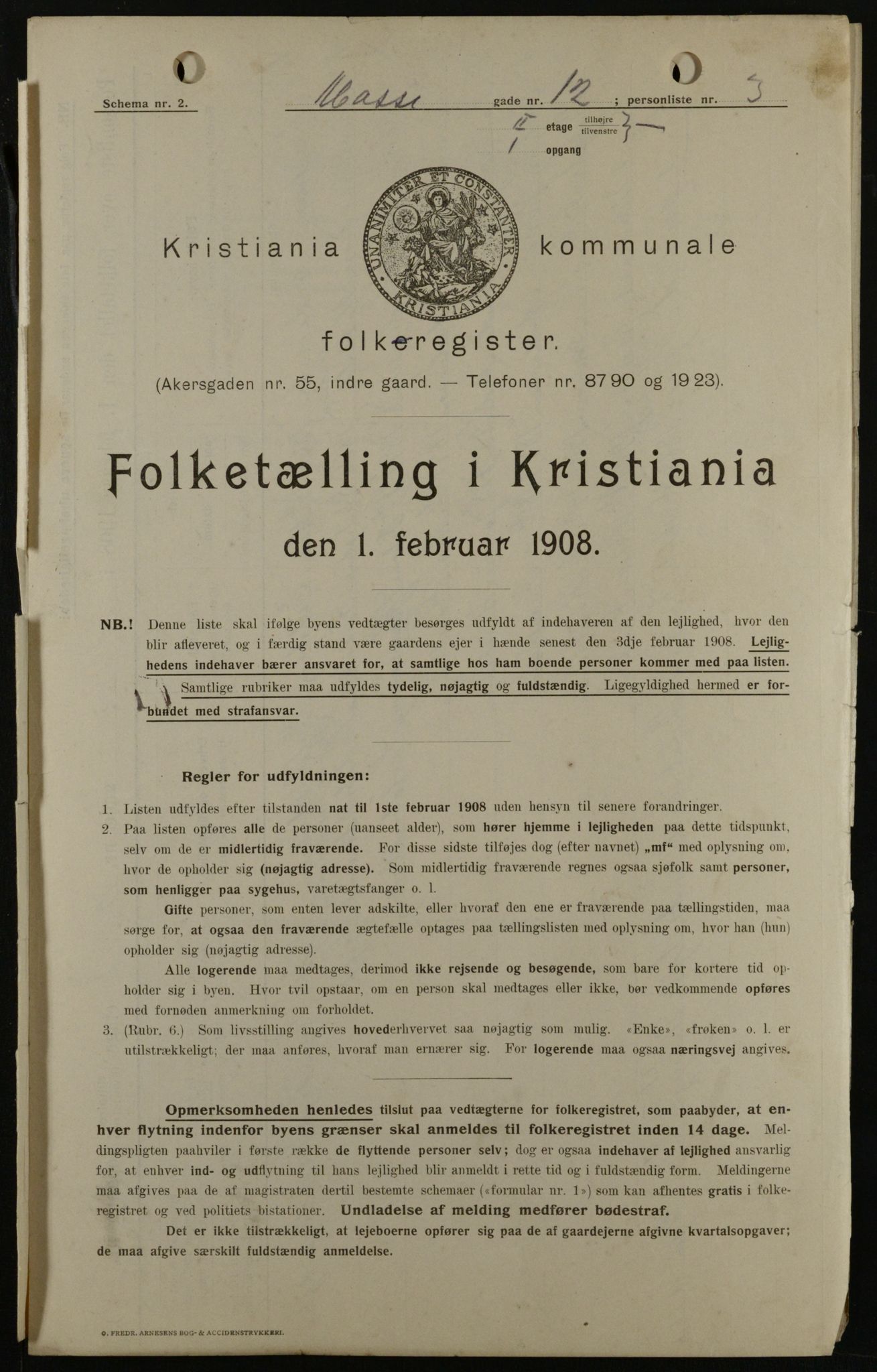 OBA, Municipal Census 1908 for Kristiania, 1908, p. 59077