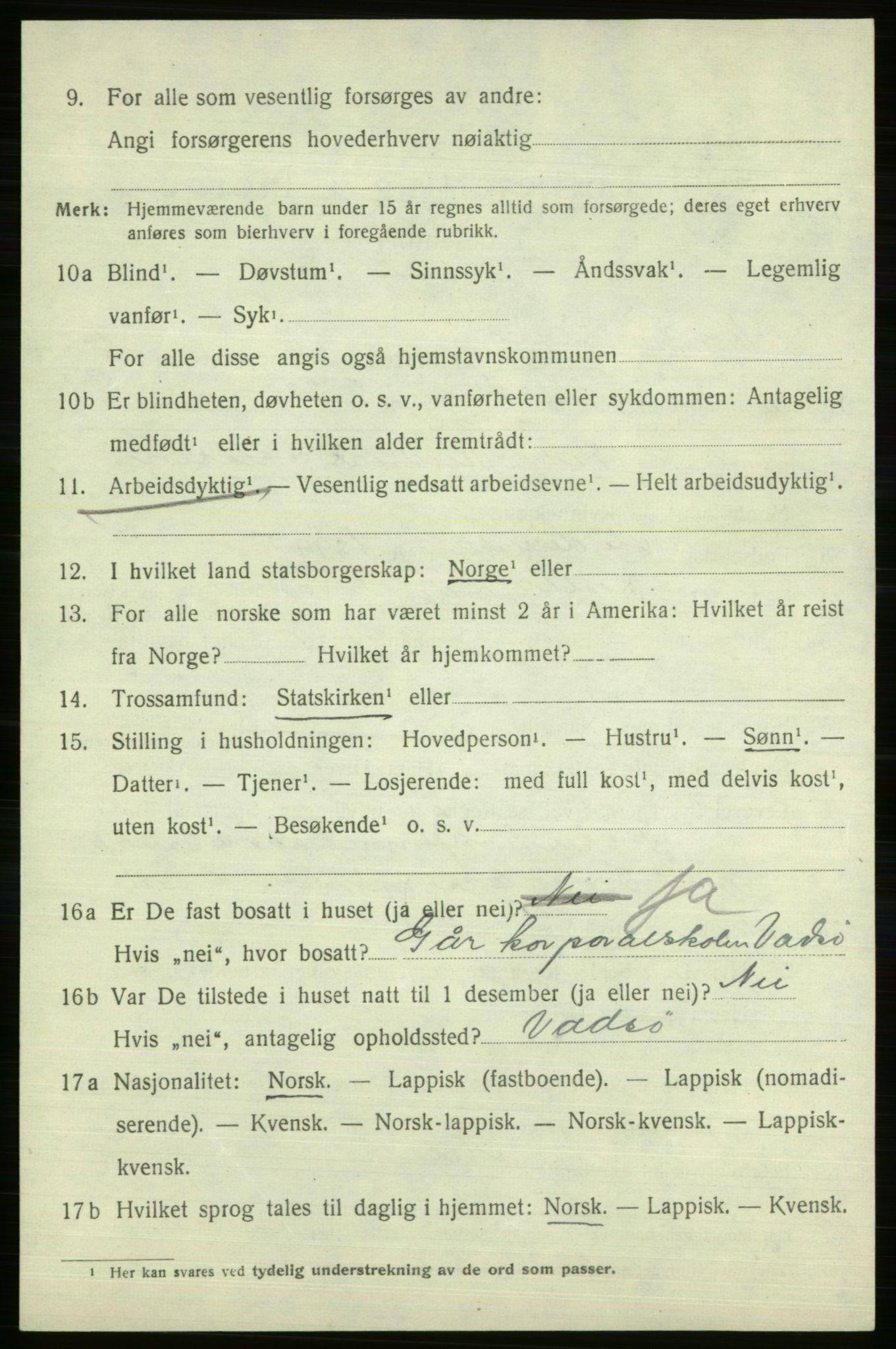 SATØ, 1920 census for Vardø rural district, 1920, p. 2591