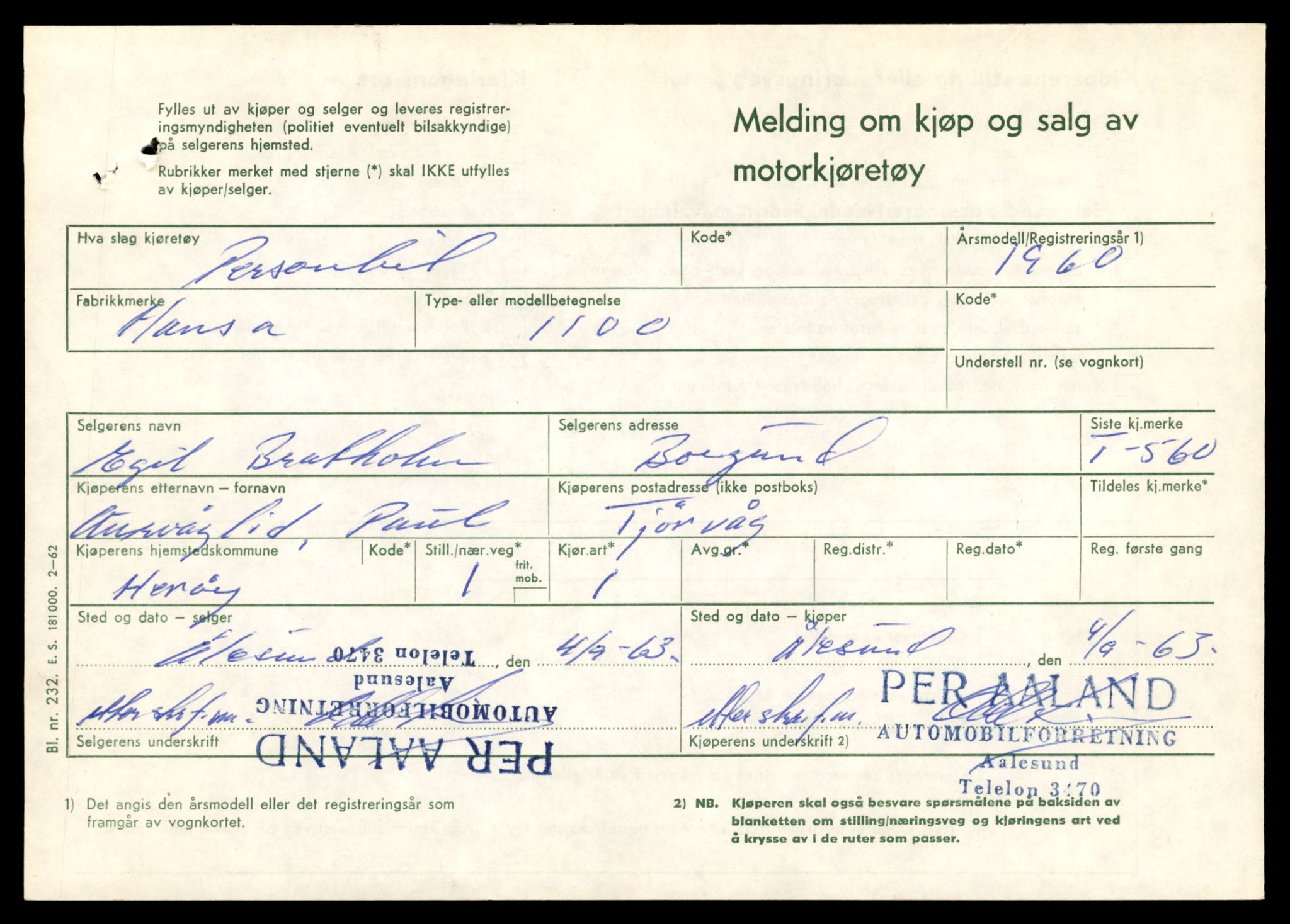 Møre og Romsdal vegkontor - Ålesund trafikkstasjon, AV/SAT-A-4099/F/Fe/L0006: Registreringskort for kjøretøy T 547 - T 650, 1927-1998, p. 335