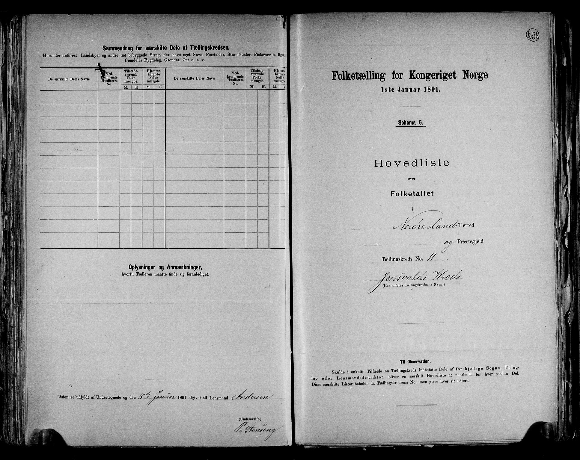 RA, 1891 census for 0538 Nordre Land, 1891, p. 24