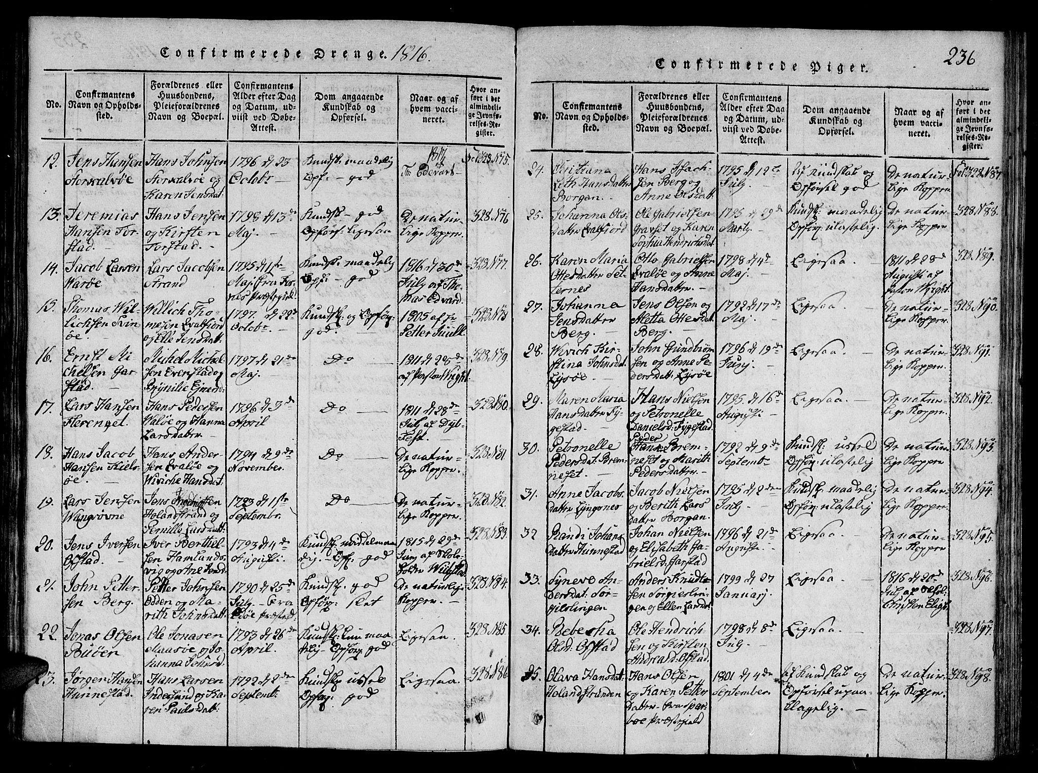 Ministerialprotokoller, klokkerbøker og fødselsregistre - Nord-Trøndelag, SAT/A-1458/784/L0667: Parish register (official) no. 784A03 /1, 1816-1829, p. 236