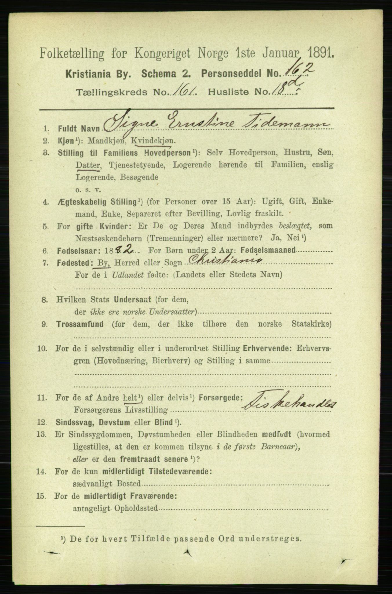 RA, 1891 census for 0301 Kristiania, 1891, p. 92115