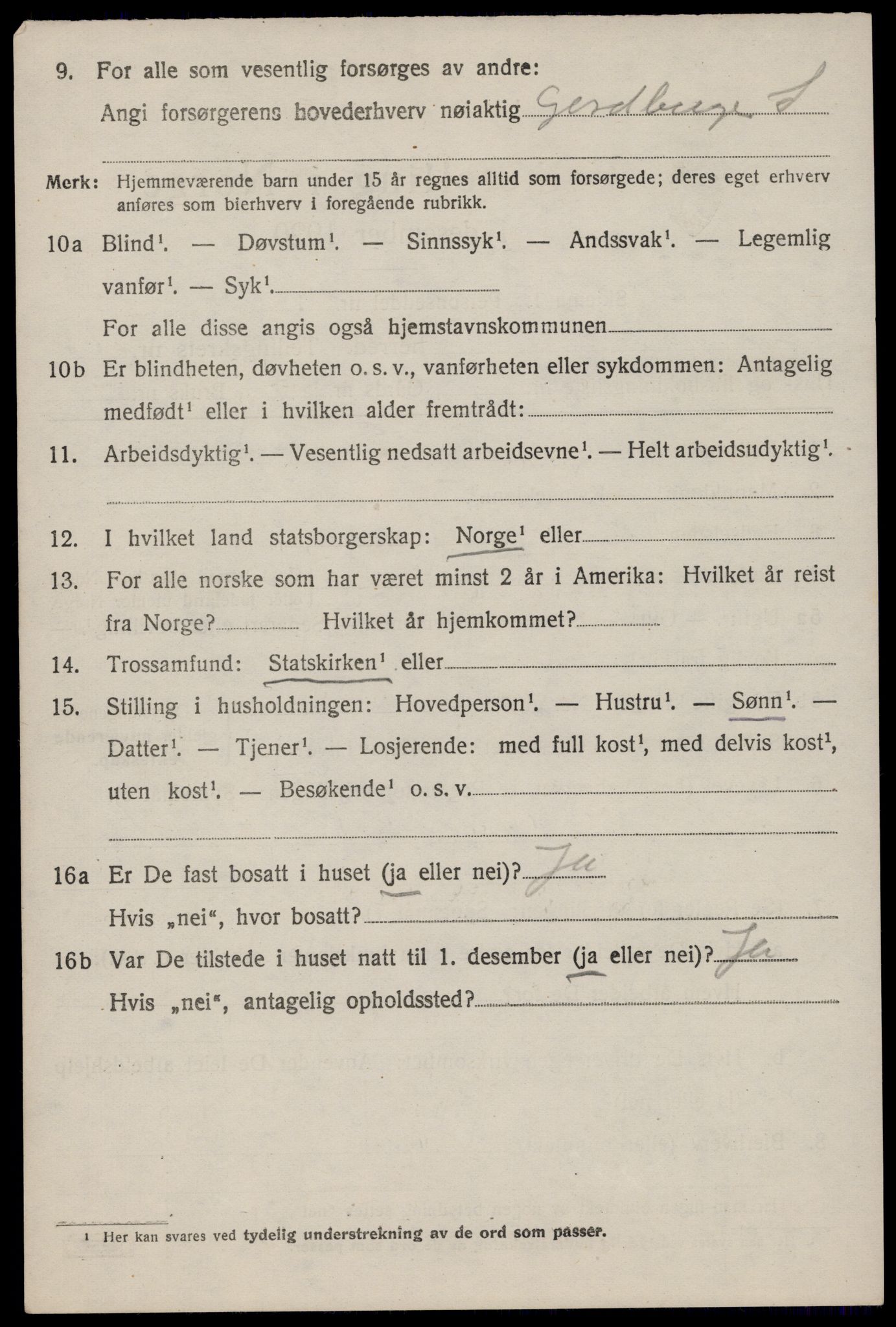 SAST, 1920 census for Bjerkreim, 1920, p. 3245