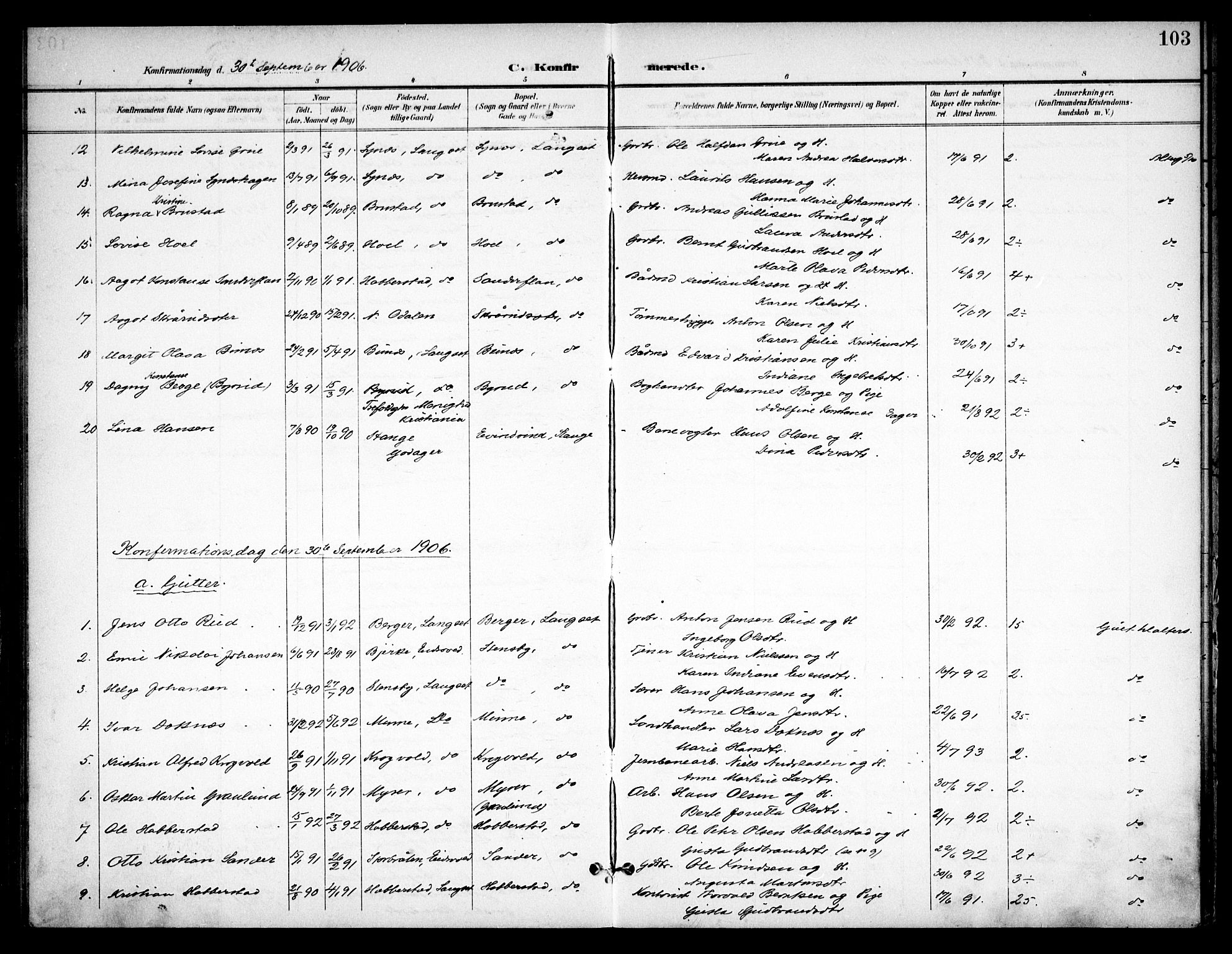 Eidsvoll prestekontor Kirkebøker, AV/SAO-A-10888/F/Fb/L0003: Parish register (official) no. II 3, 1898-1909, p. 103