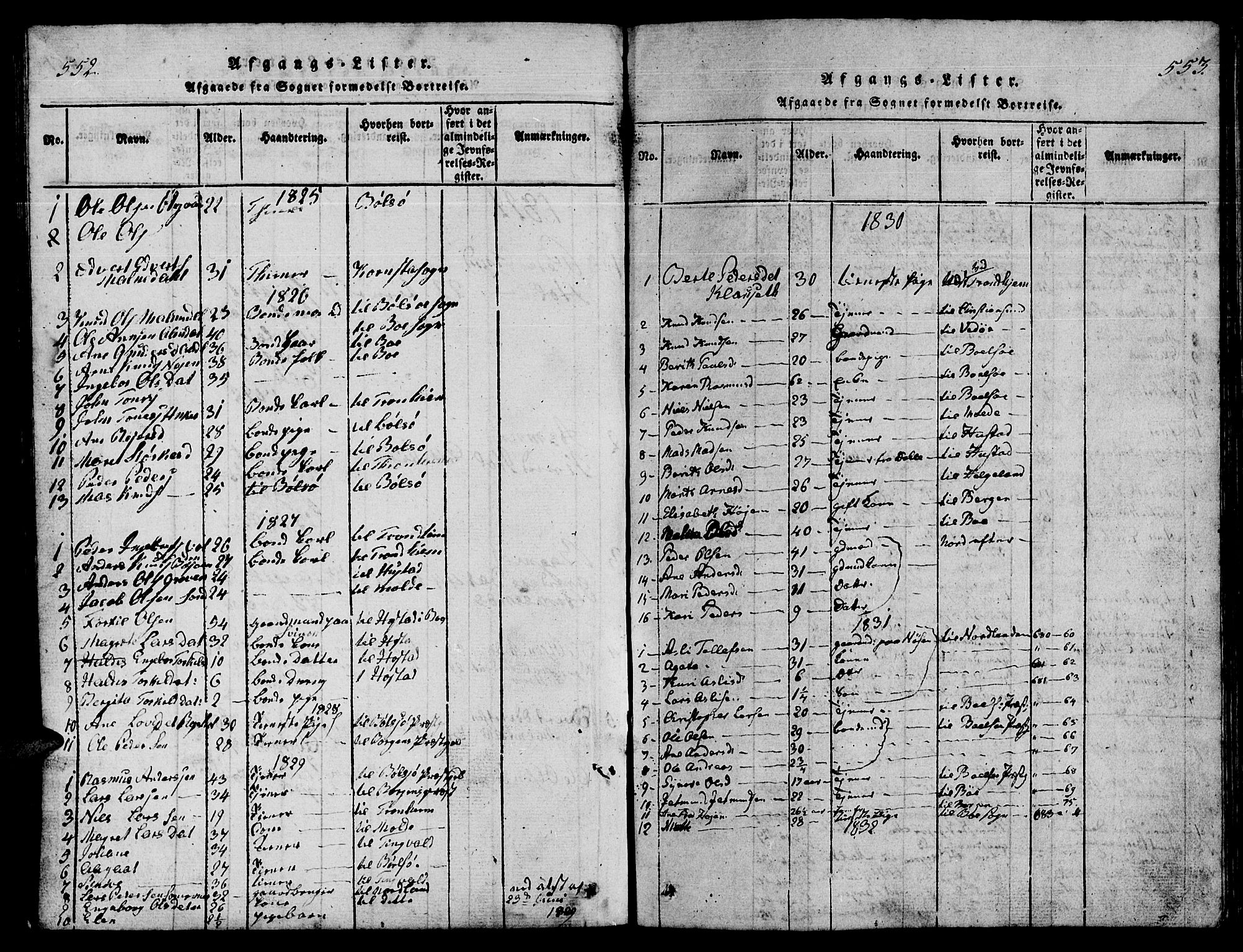 Ministerialprotokoller, klokkerbøker og fødselsregistre - Møre og Romsdal, AV/SAT-A-1454/565/L0752: Parish register (copy) no. 565C01, 1817-1844, p. 552-553