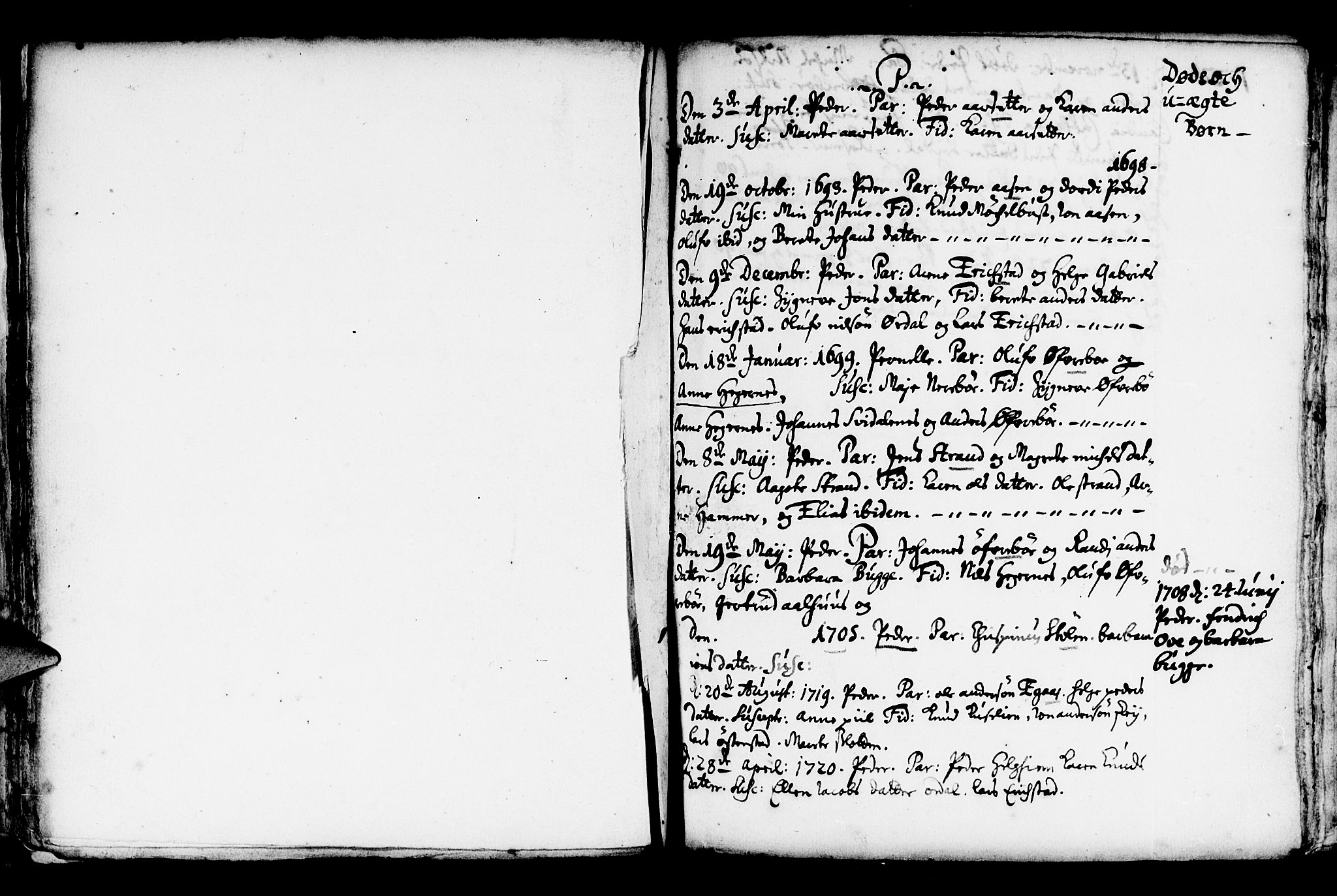 Jølster sokneprestembete, SAB/A-80701/H/Haa/Haaa/L0001: Parish register (official) no. A 1, 1696-1728