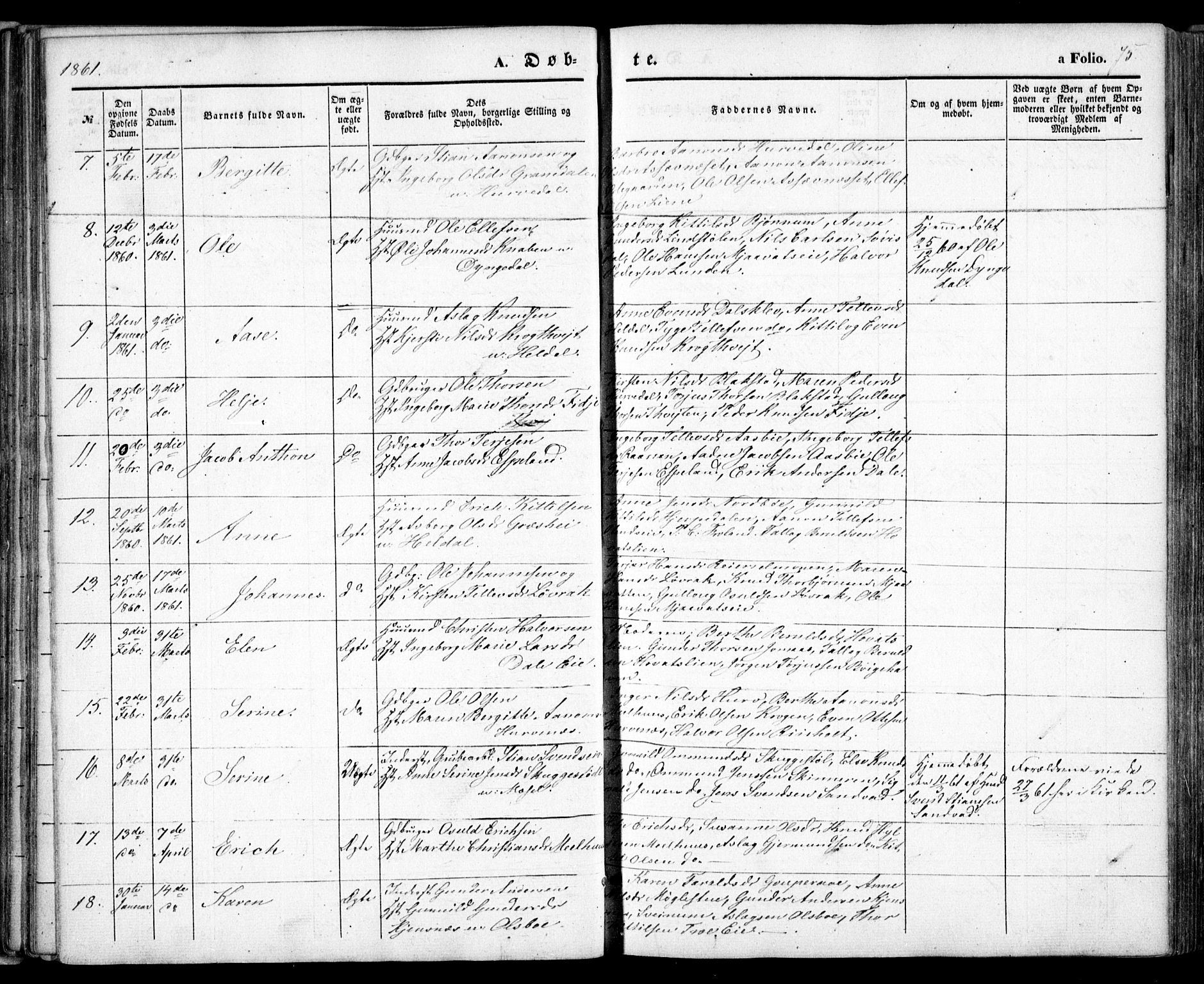 Froland sokneprestkontor, AV/SAK-1111-0013/F/Fa/L0002: Parish register (official) no. A 2, 1845-1863, p. 75