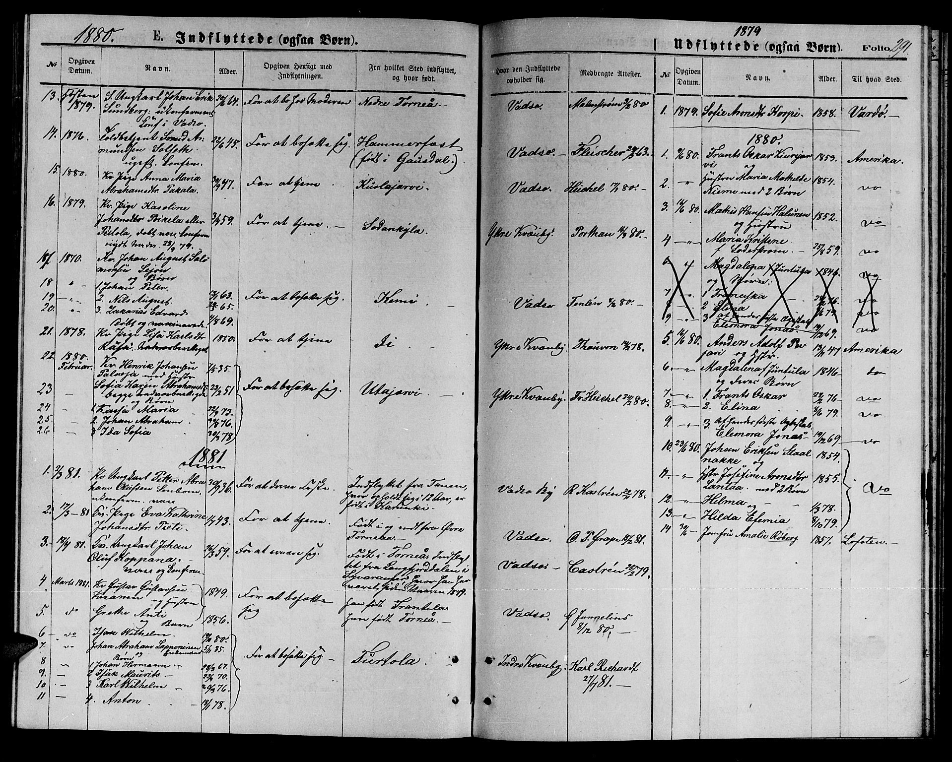 Vadsø sokneprestkontor, SATØ/S-1325/H/Hb/L0002klokker: Parish register (copy) no. 2, 1875-1884, p. 291