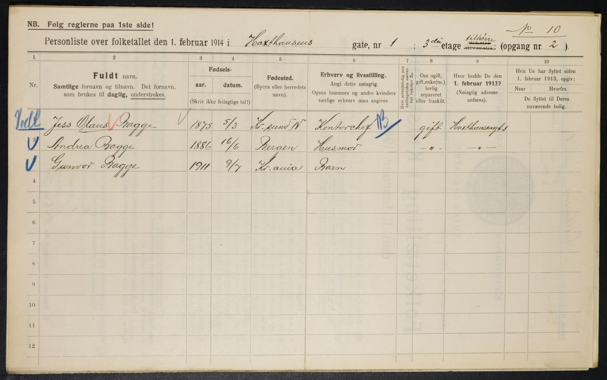 OBA, Municipal Census 1914 for Kristiania, 1914, p. 35569