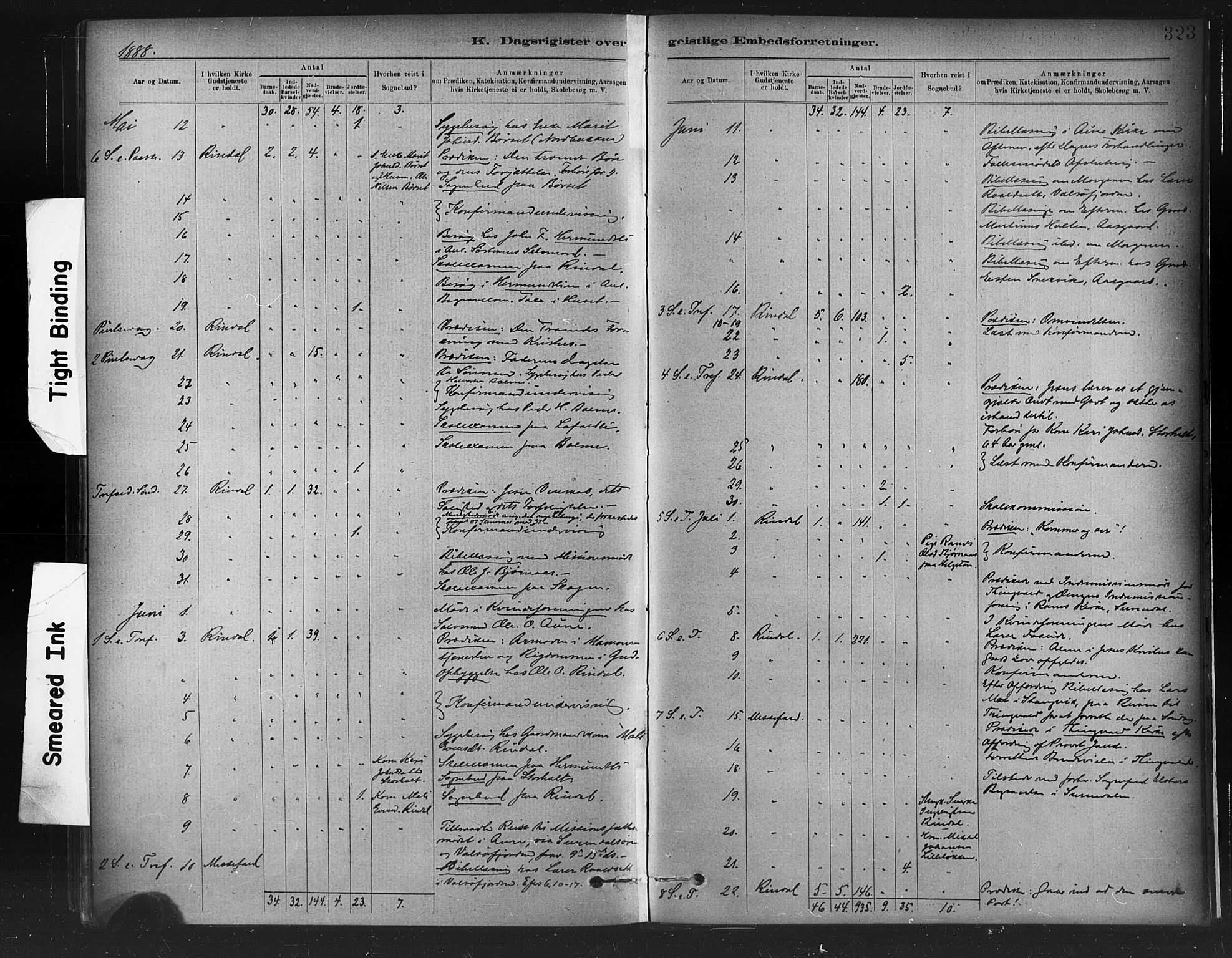 Ministerialprotokoller, klokkerbøker og fødselsregistre - Møre og Romsdal, AV/SAT-A-1454/598/L1069: Parish register (official) no. 598A03, 1882-1895, p. 323