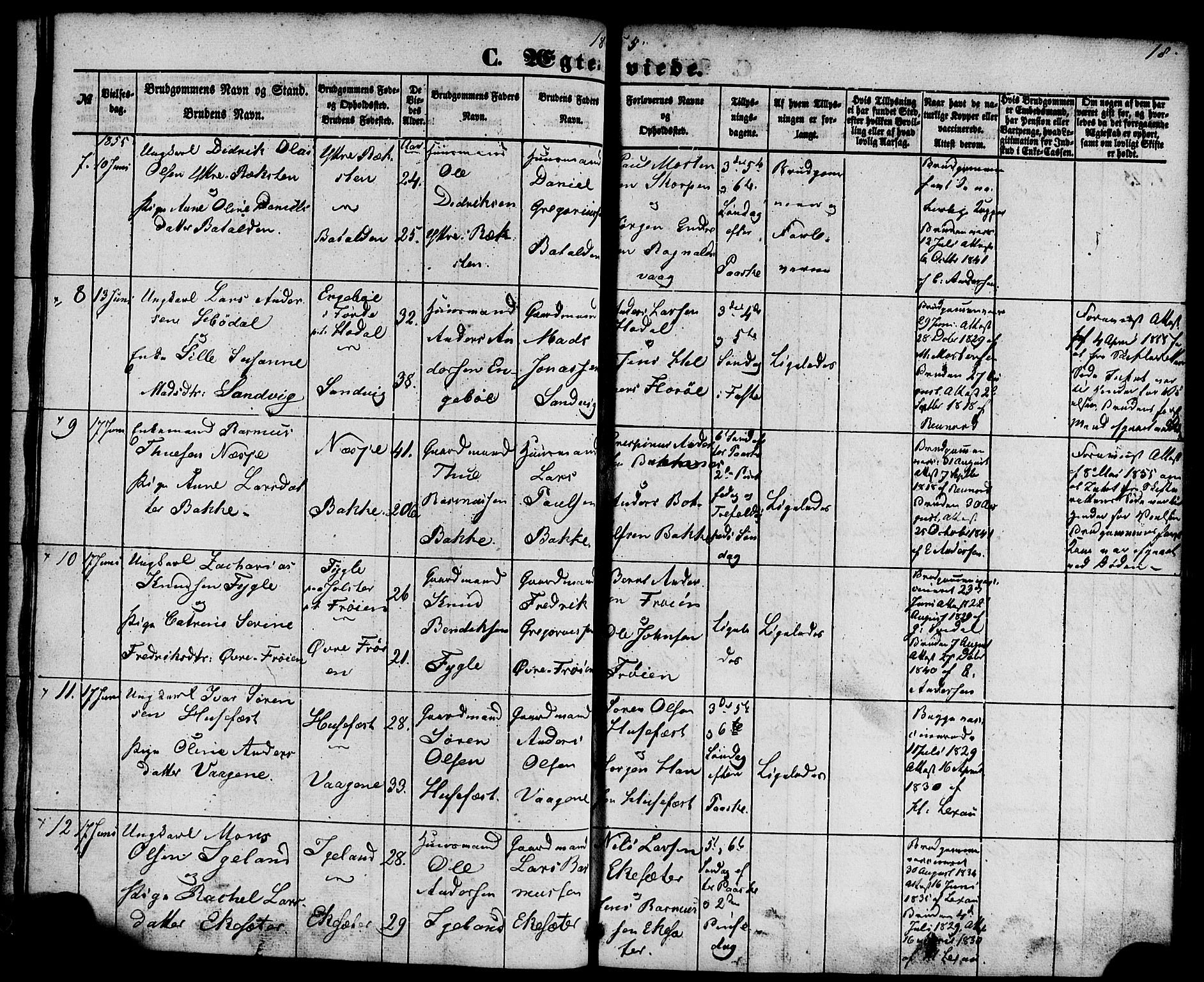 Kinn sokneprestembete, AV/SAB-A-80801/H/Haa/Haaa/L0010: Parish register (official) no. A 10, 1852-1869, p. 18