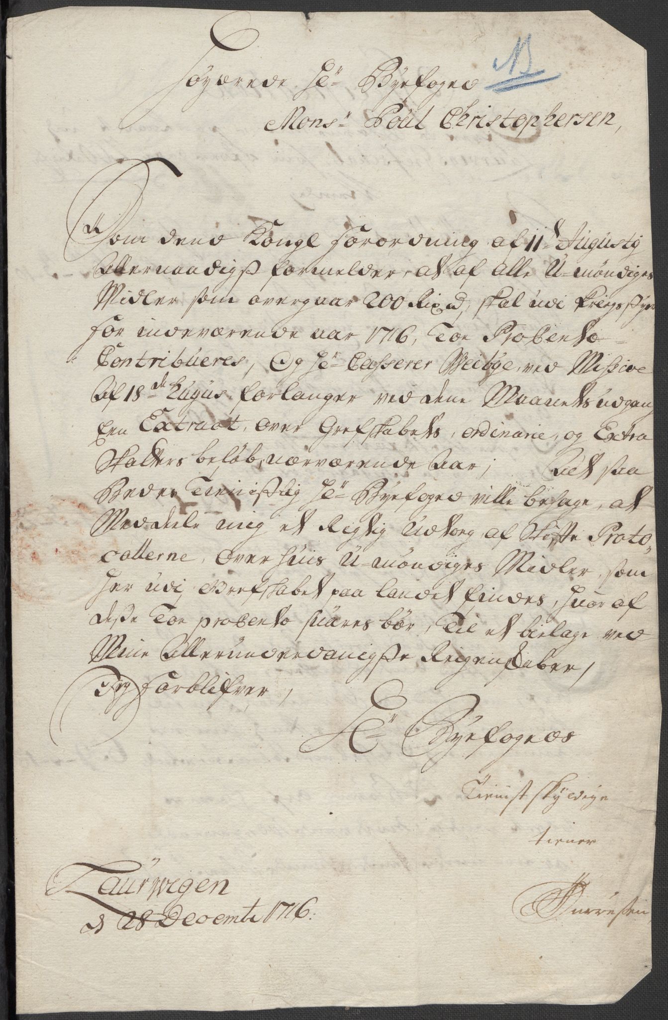 Rentekammeret inntil 1814, Reviderte regnskaper, Fogderegnskap, RA/EA-4092/R33/L1987: Fogderegnskap Larvik grevskap, 1716-1717, p. 213