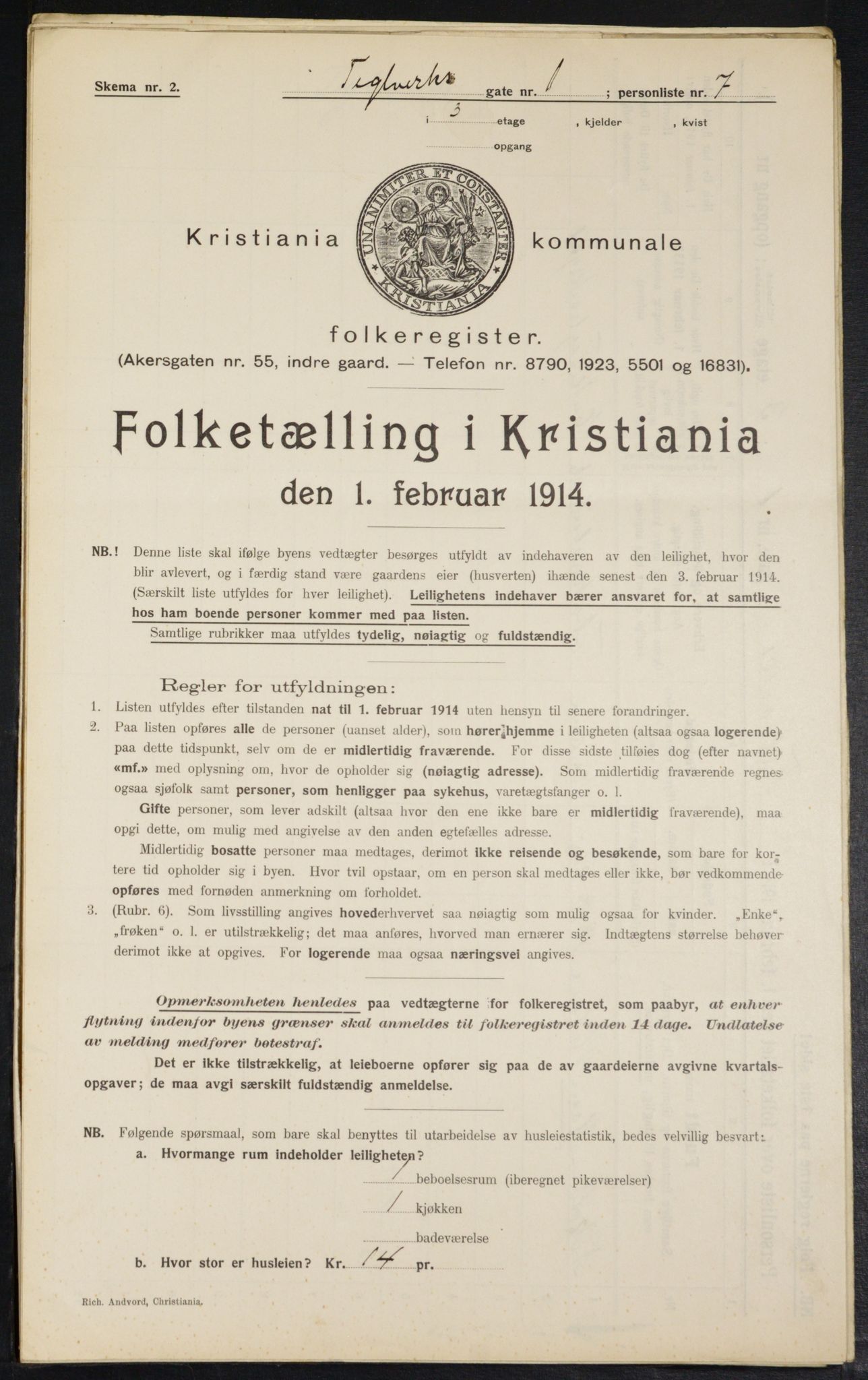 OBA, Municipal Census 1914 for Kristiania, 1914, p. 108059