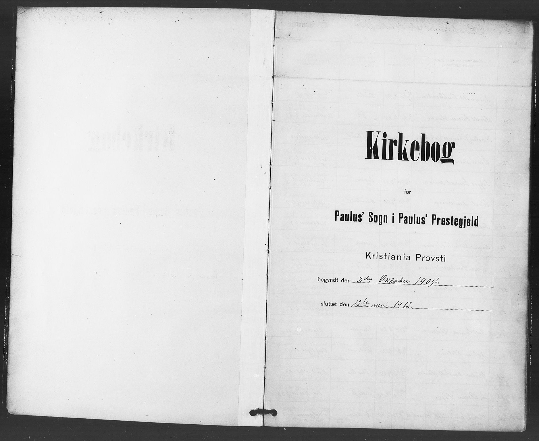 Paulus prestekontor Kirkebøker, SAO/A-10871/F/Fa/L0008: Parish register (official) no. 8, 1904-1912