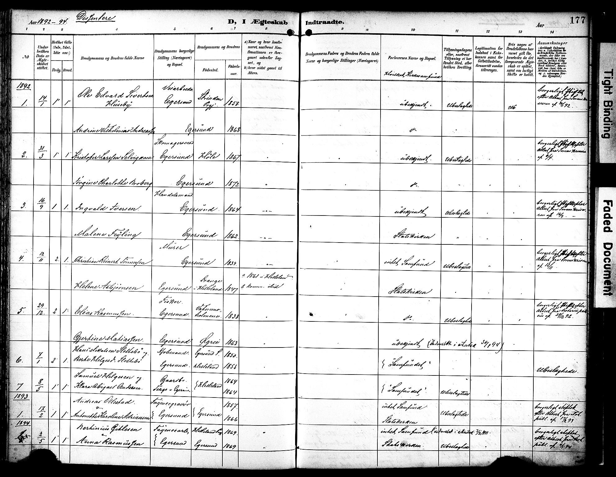 Eigersund sokneprestkontor, AV/SAST-A-101807/S08/L0019: Parish register (official) no. A 18, 1892-1905, p. 177