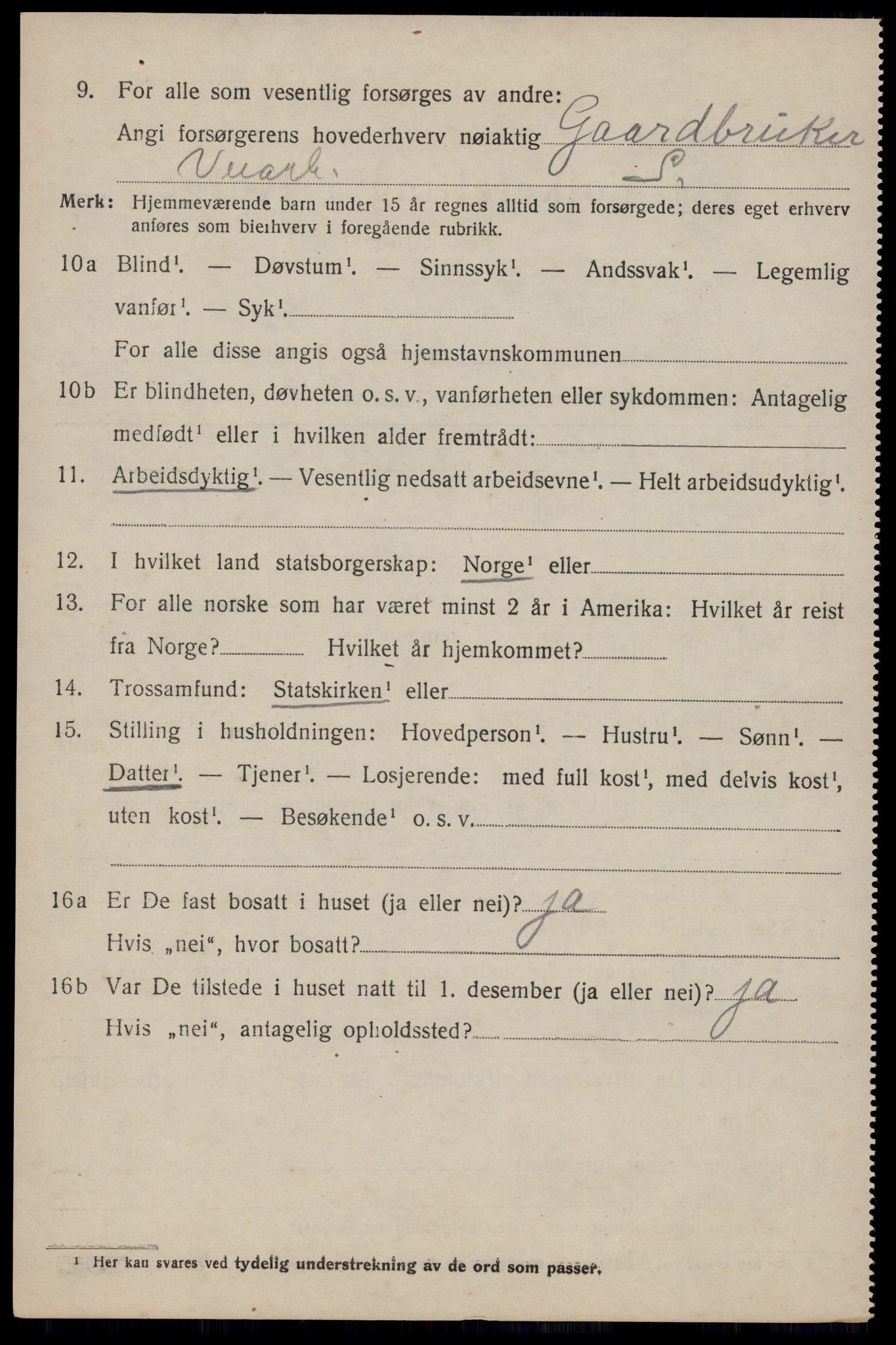 SAST, 1920 census for Vikedal, 1920, p. 5000