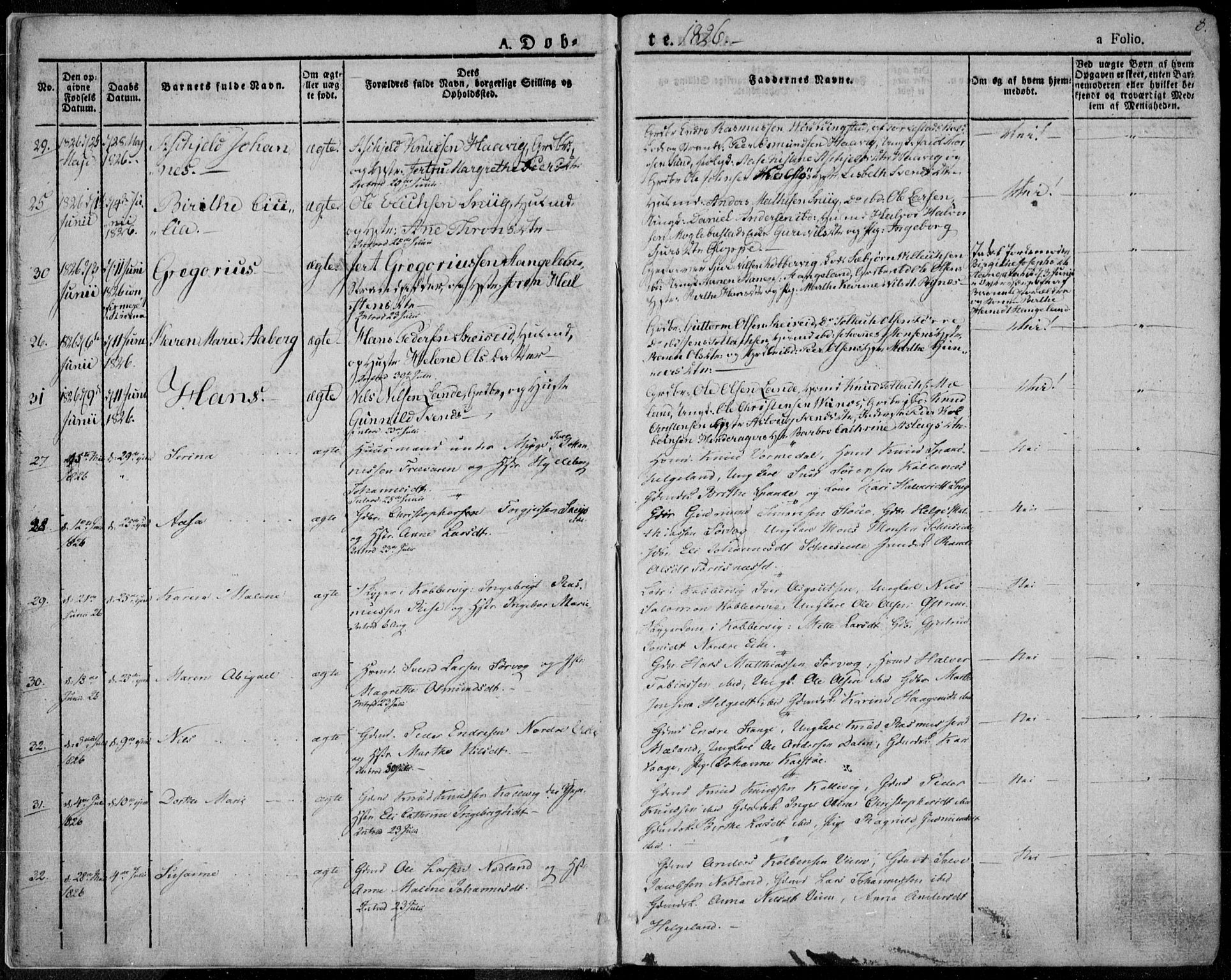 Avaldsnes sokneprestkontor, SAST/A -101851/H/Ha/Haa/L0005: Parish register (official) no. A 5.1, 1825-1841, p. 8