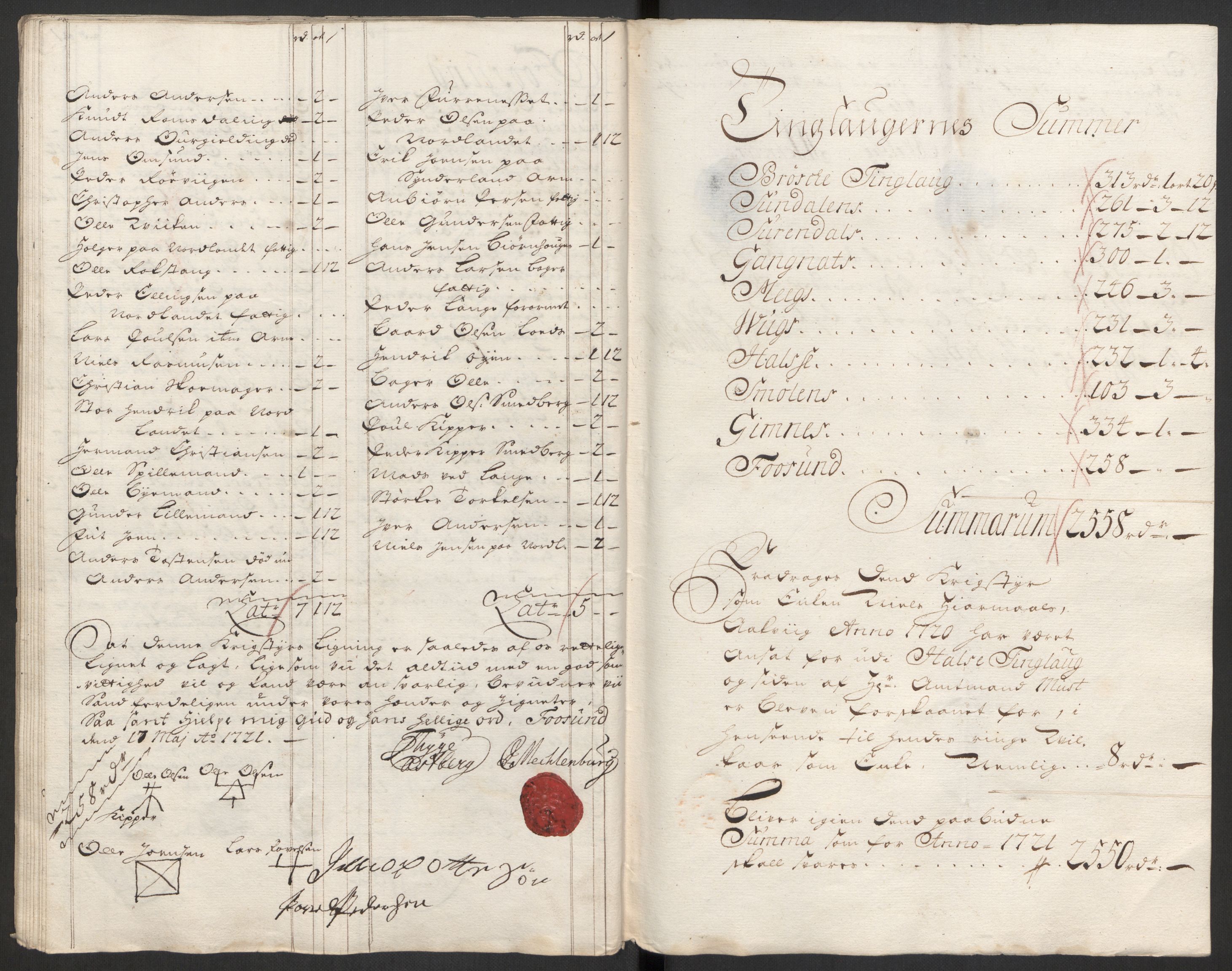 Rentekammeret inntil 1814, Reviderte regnskaper, Fogderegnskap, RA/EA-4092/R56/L3754: Fogderegnskap Nordmøre, 1721, p. 166