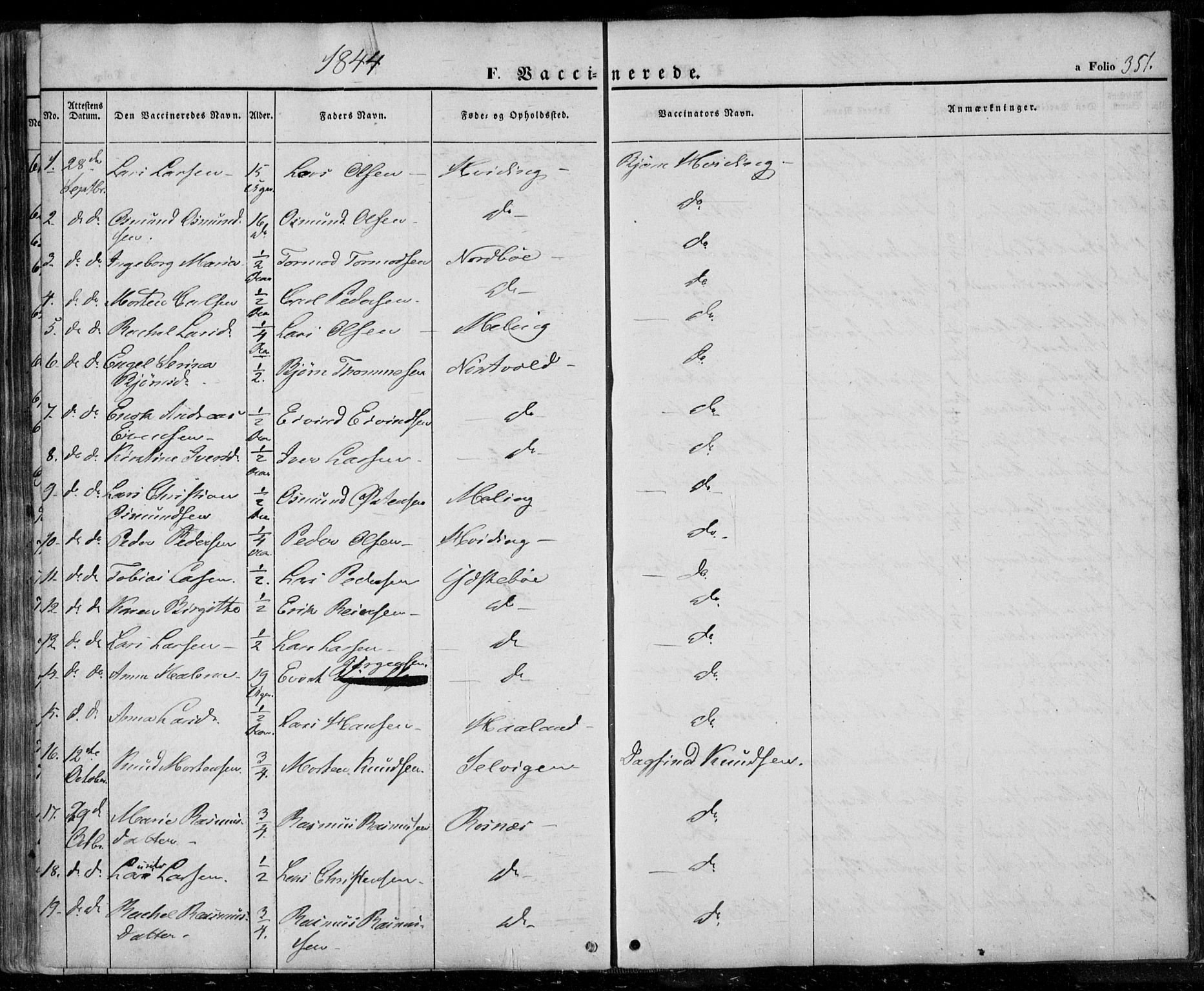 Rennesøy sokneprestkontor, SAST/A -101827/H/Ha/Haa/L0005: Parish register (official) no. A 5, 1838-1859, p. 351