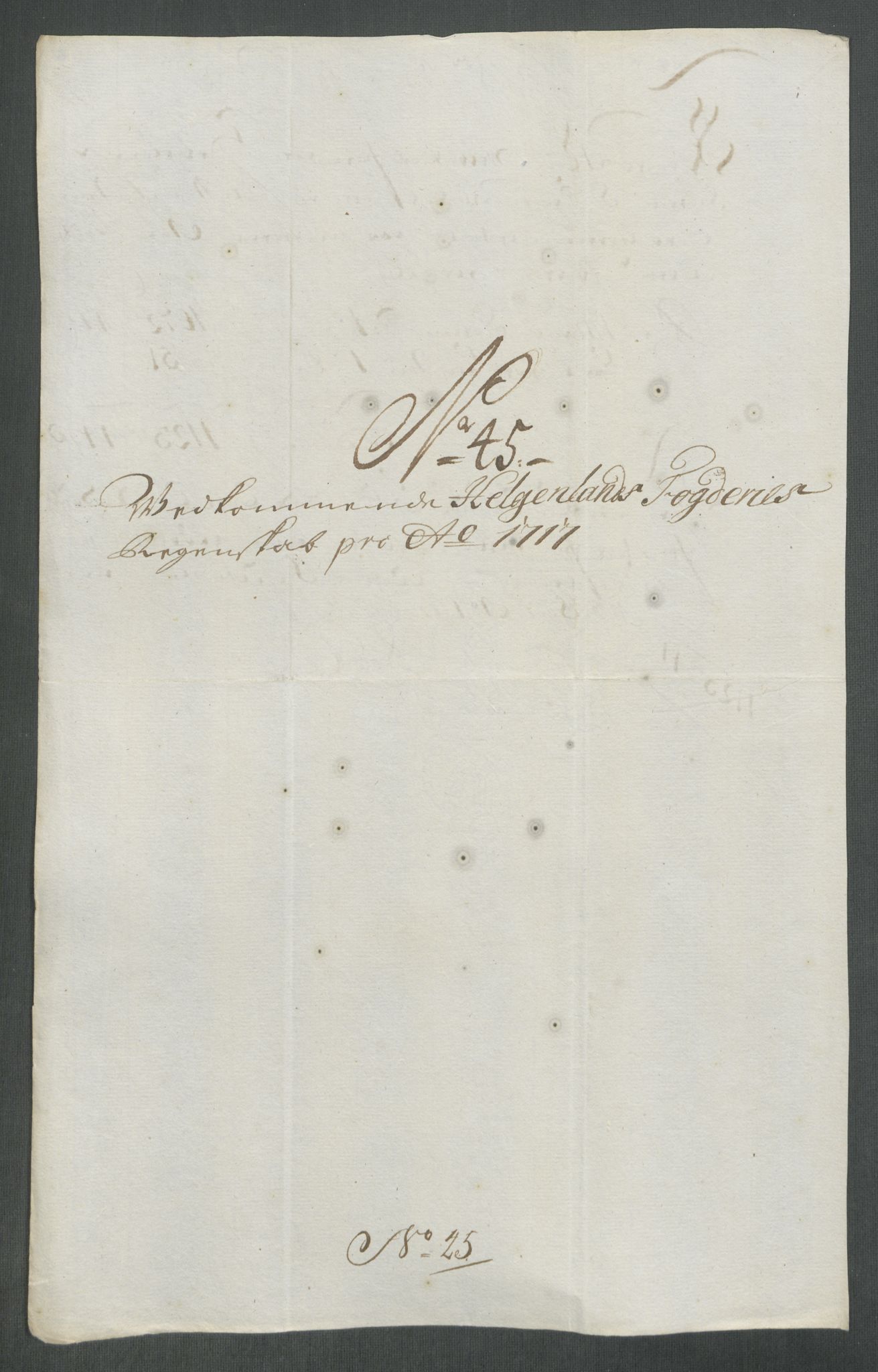 Rentekammeret inntil 1814, Reviderte regnskaper, Fogderegnskap, AV/RA-EA-4092/R65/L4515: Fogderegnskap Helgeland, 1717, p. 337