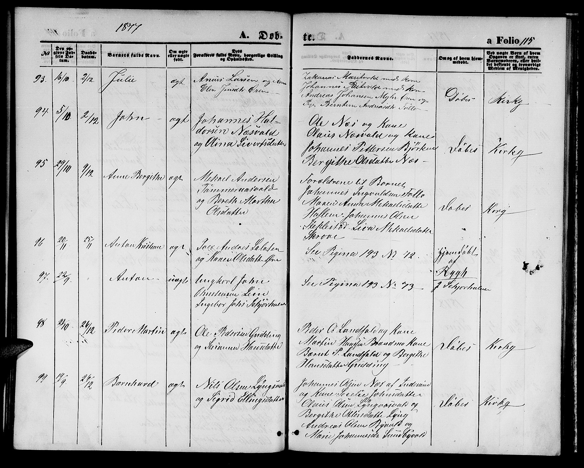 Ministerialprotokoller, klokkerbøker og fødselsregistre - Nord-Trøndelag, AV/SAT-A-1458/723/L0255: Parish register (copy) no. 723C03, 1869-1879, p. 115