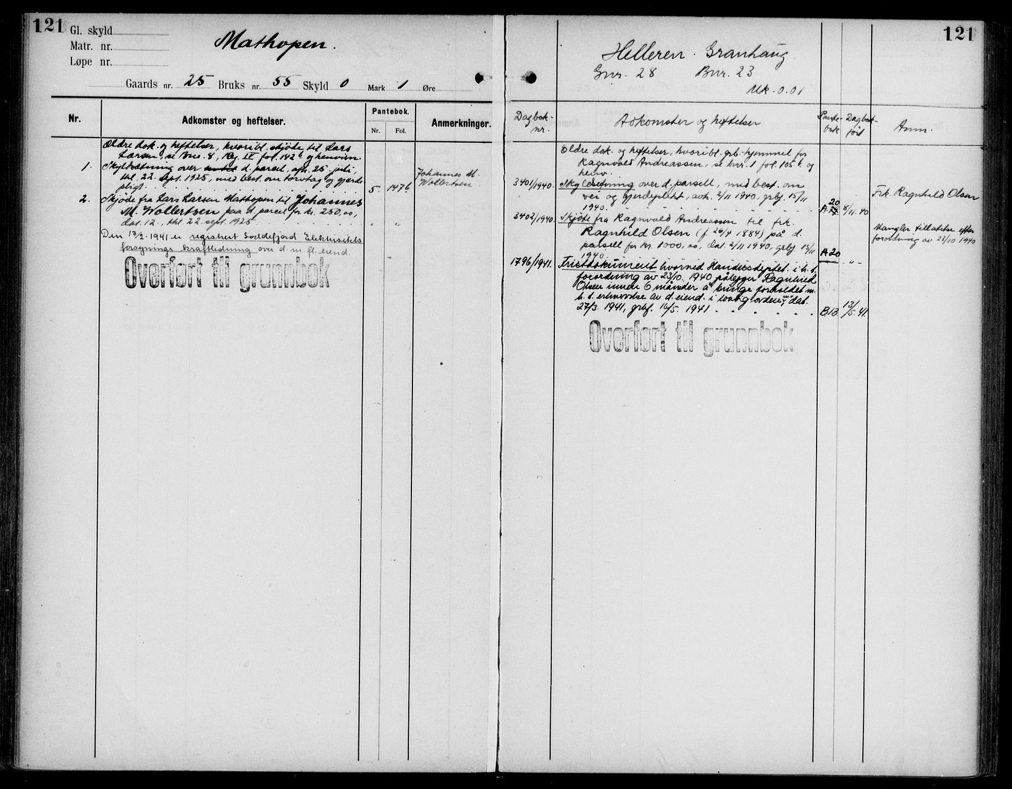 Midhordland sorenskriveri, AV/SAB-A-3001/1/G/Ga/Gab/L0108: Mortgage register no. II.A.b.108, p. 121