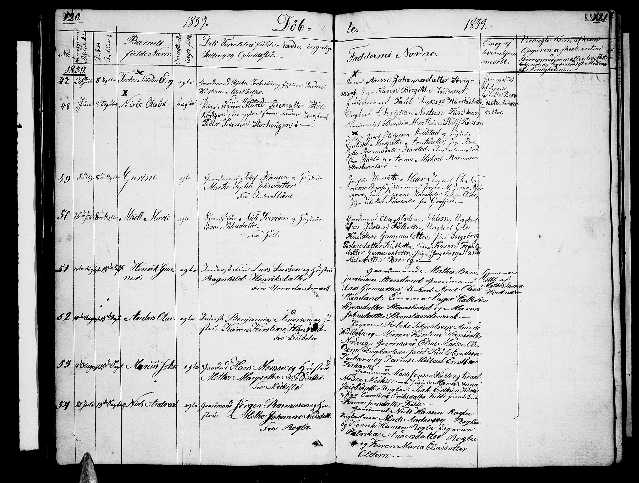 Trondenes sokneprestkontor, AV/SATØ-S-1319/H/Hb/L0005klokker: Parish register (copy) no. 5, 1834-1845, p. 120-121