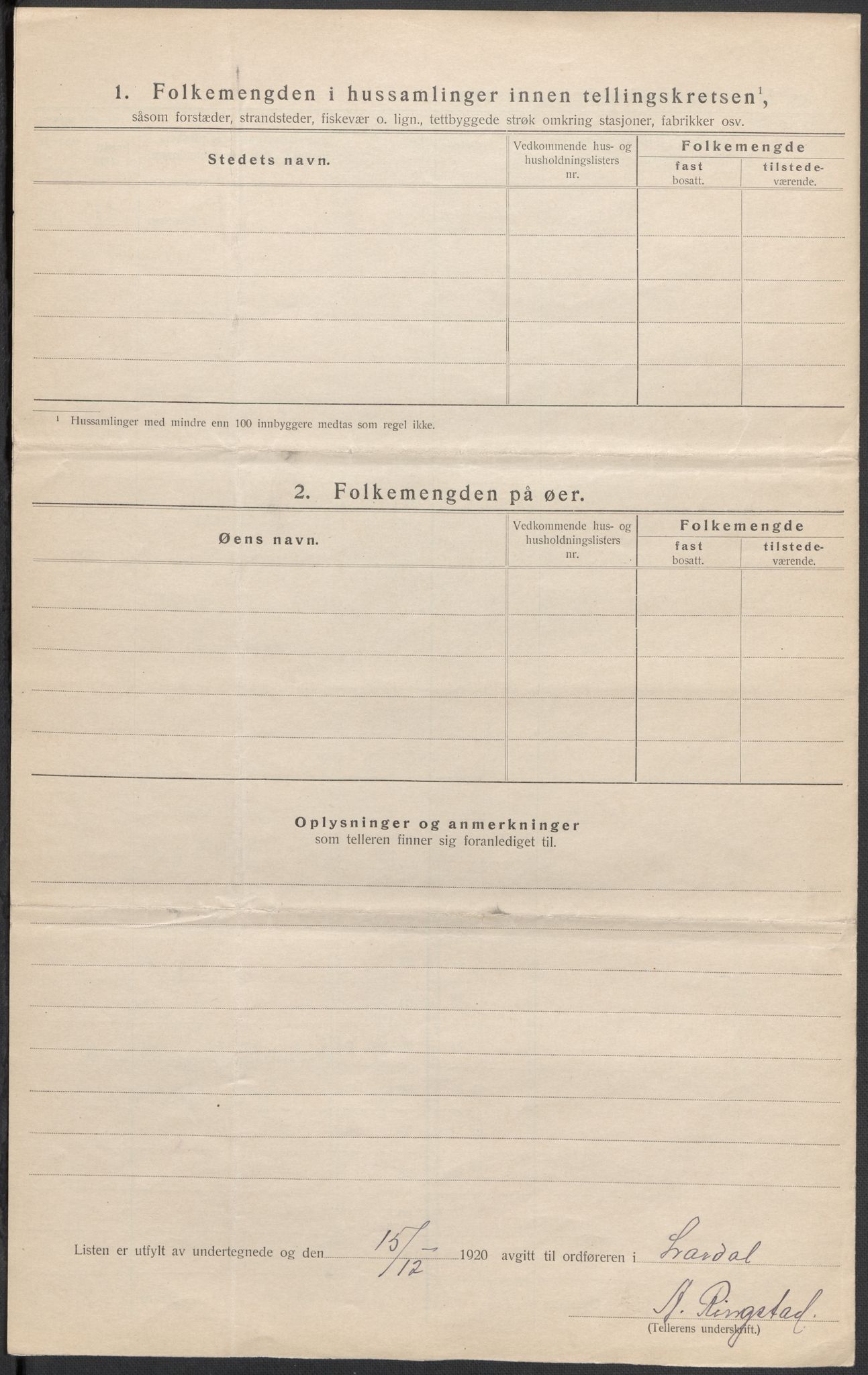 SAKO, 1920 census for Lardal, 1920, p. 16