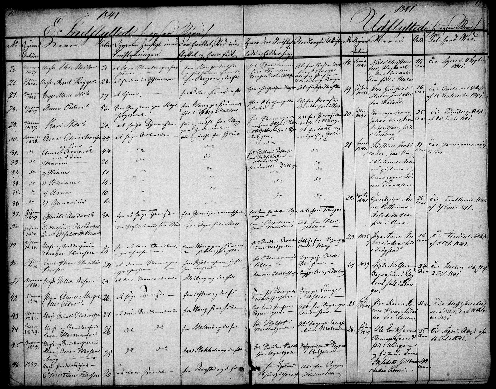 Oslo domkirke Kirkebøker, SAO/A-10752/F/Fa/L0028: Parish register (official) no. 28, 1840-1876, p. 10-11