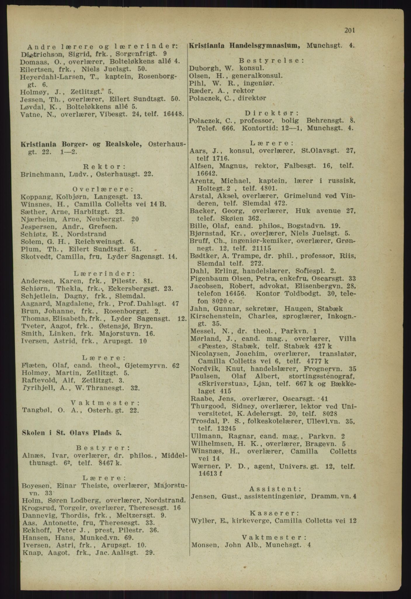Kristiania/Oslo adressebok, PUBL/-, 1918, p. 214