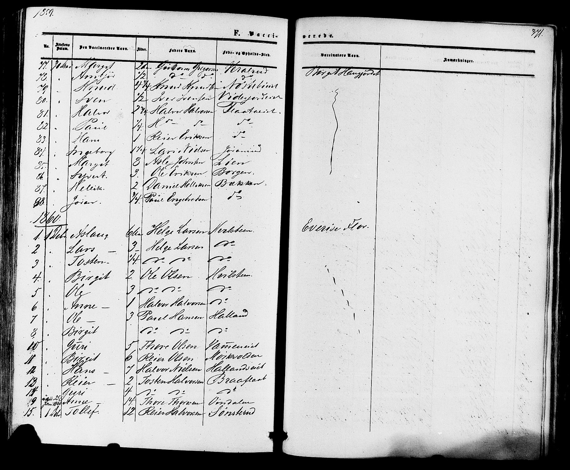 Nore kirkebøker, SAKO/A-238/F/Fa/L0003: Parish register (official) no. I 3, 1858-1866, p. 371