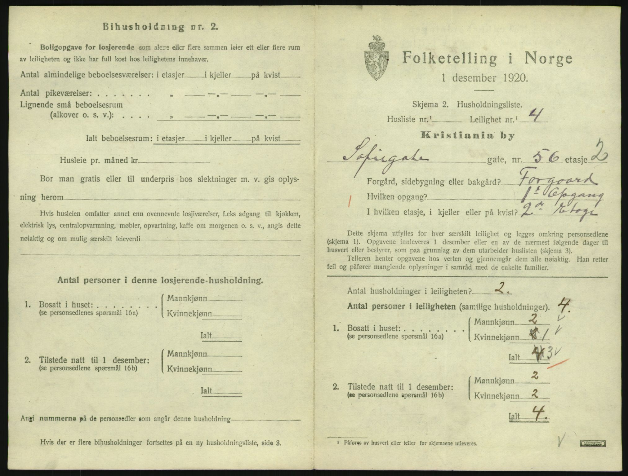 SAO, 1920 census for Kristiania, 1920, p. 99289