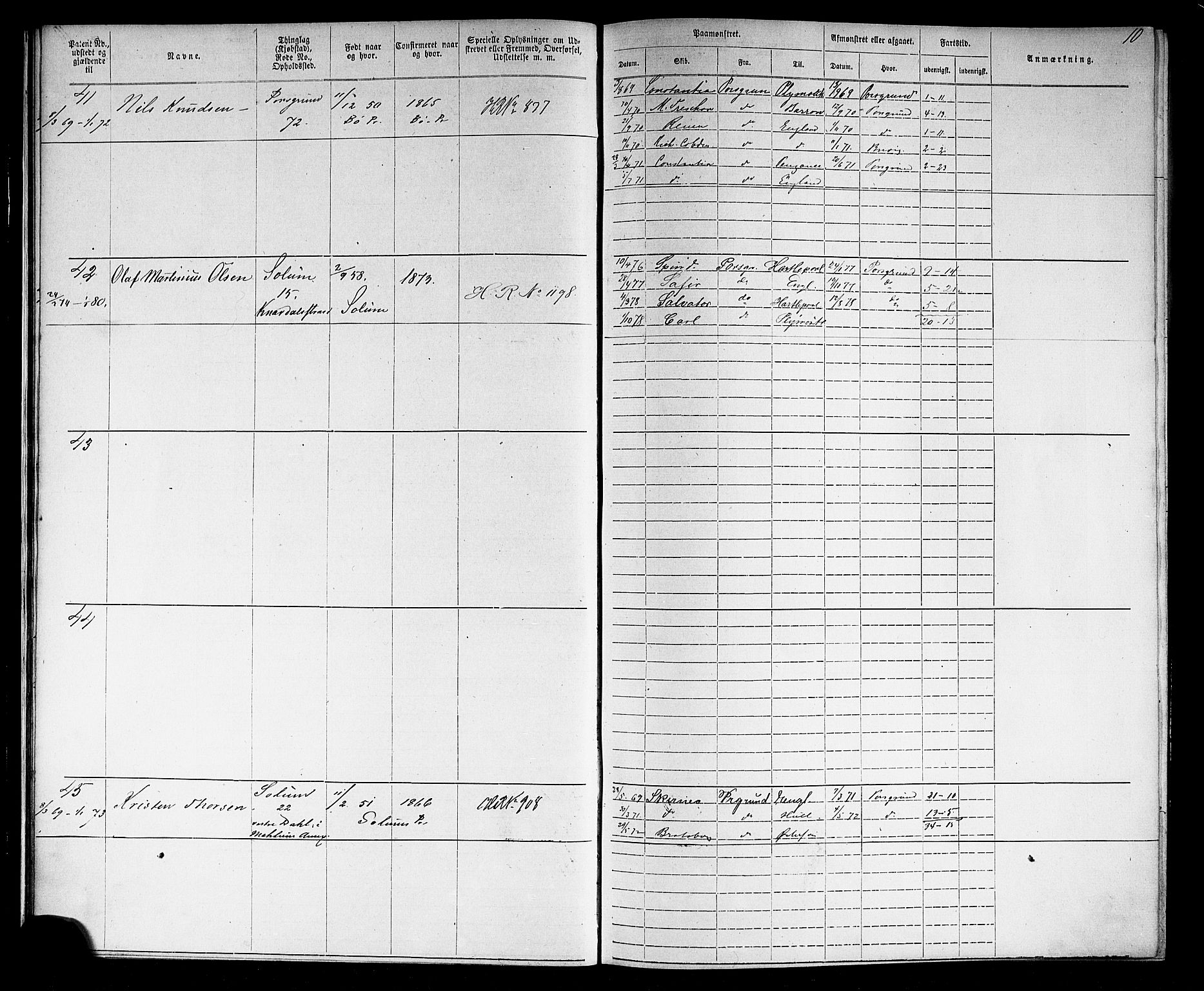 Porsgrunn innrulleringskontor, AV/SAKO-A-829/F/Fb/L0002: Annotasjonsrulle, 1868-1901, p. 12