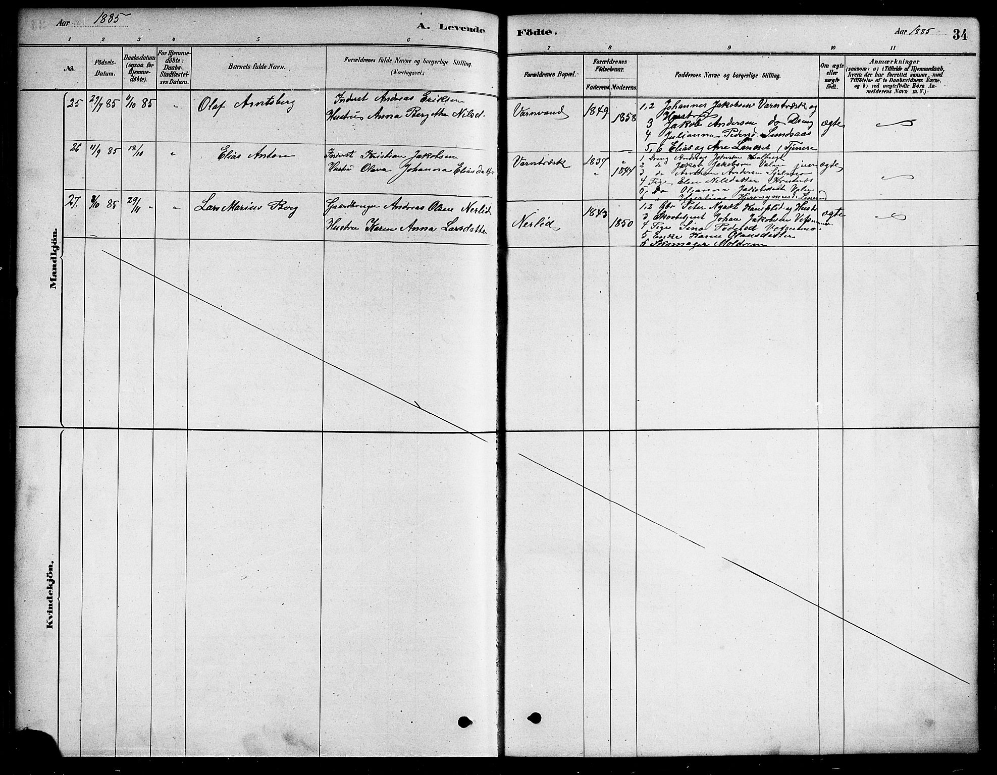 Ministerialprotokoller, klokkerbøker og fødselsregistre - Nordland, SAT/A-1459/823/L0330: Parish register (copy) no. 823C02, 1879-1916, p. 34