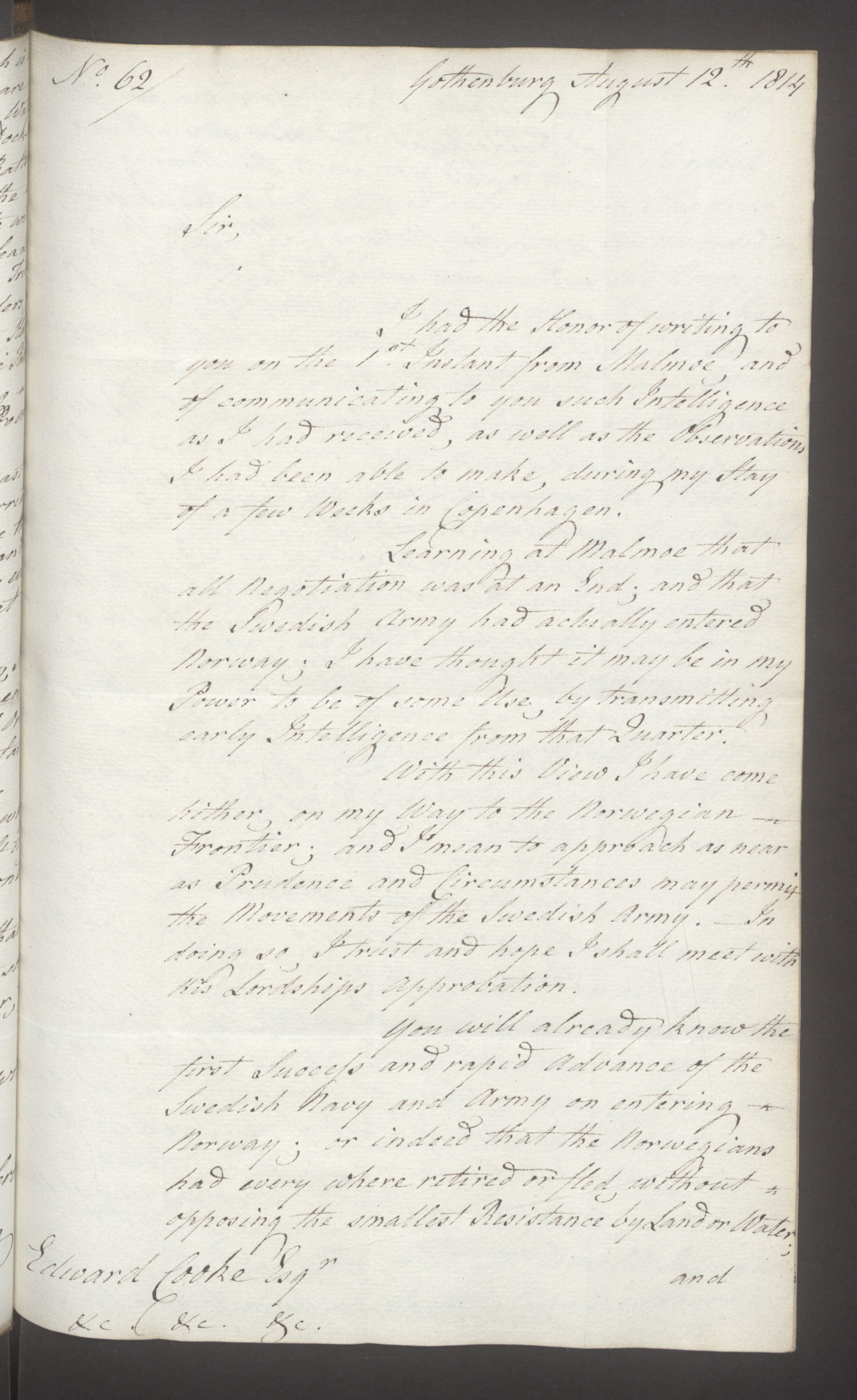 Foreign Office*, UKA/-/FO 38/16: Sir C. Gordon. Reports from Malmö, Jonkoping, and Helsingborg, 1814, p. 79