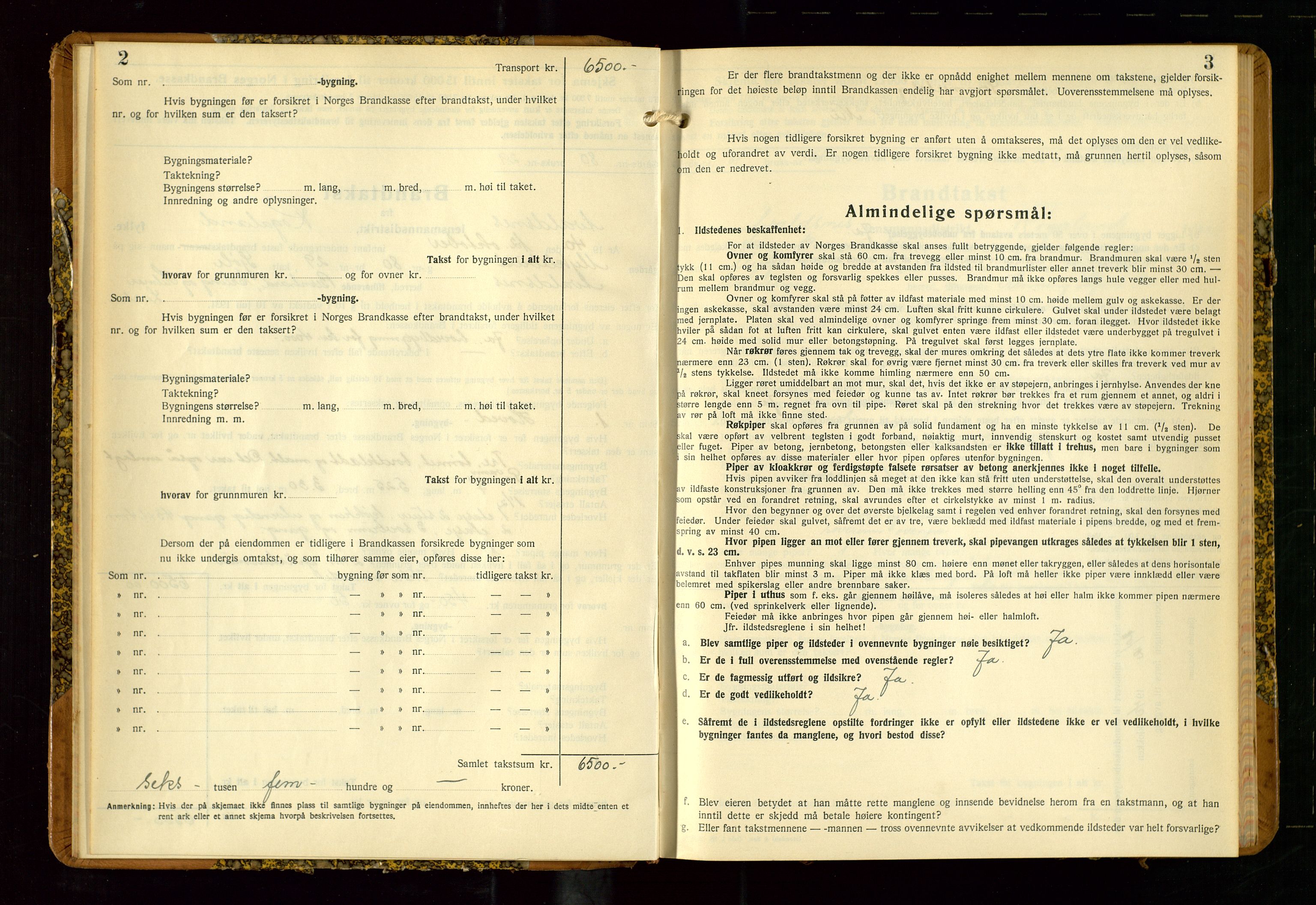 Avaldsnes lensmannskontor, SAST/A-100286/Gob/L0002: "Branntakstprotokoll for Avaldsnes lensmannsdistrikt Rogaland fylke", 1940-1950, p. 2-3