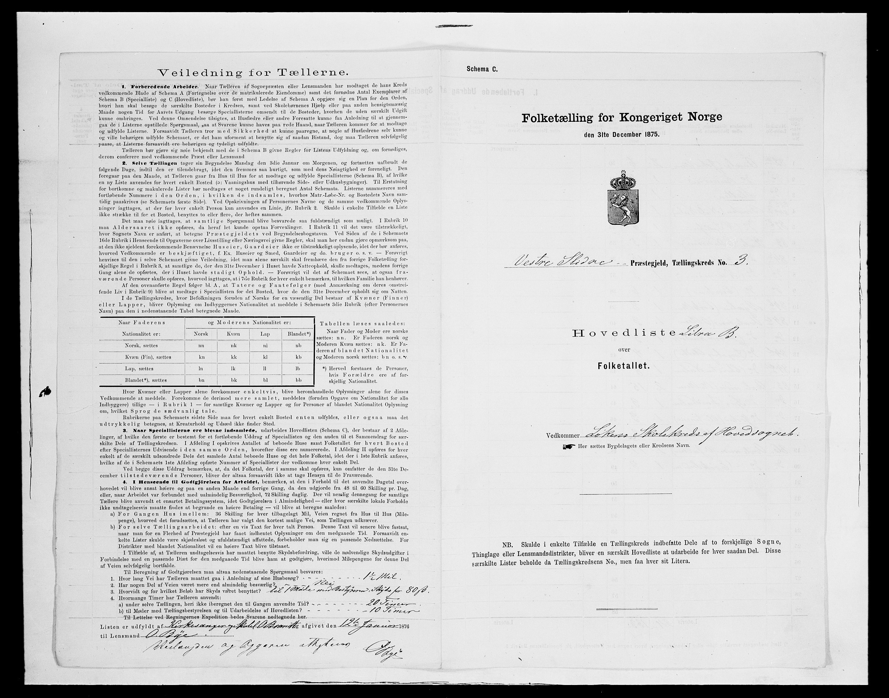 SAH, 1875 census for 0543P Vestre Slidre, 1875, p. 21