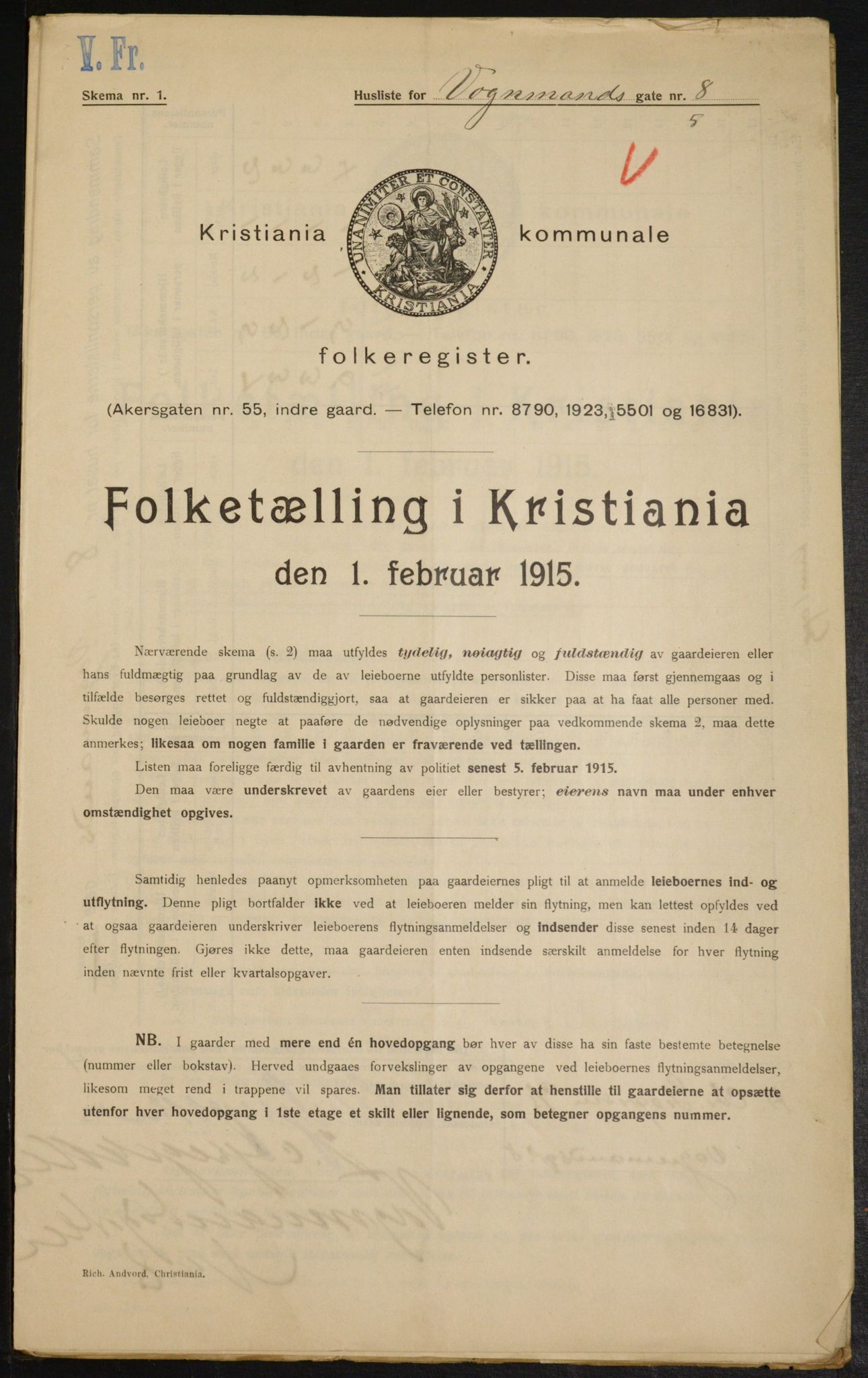 OBA, Municipal Census 1915 for Kristiania, 1915, p. 124703