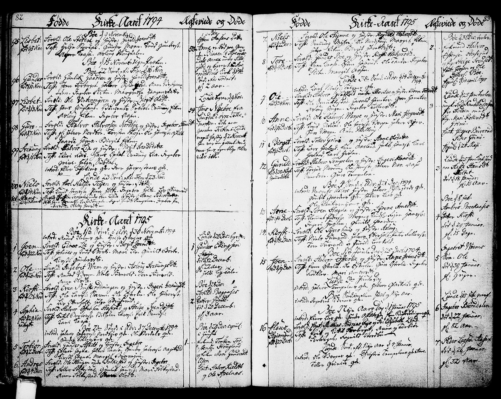 Bø kirkebøker, SAKO/A-257/F/Fa/L0005: Parish register (official) no. 5, 1785-1815, p. 82-83