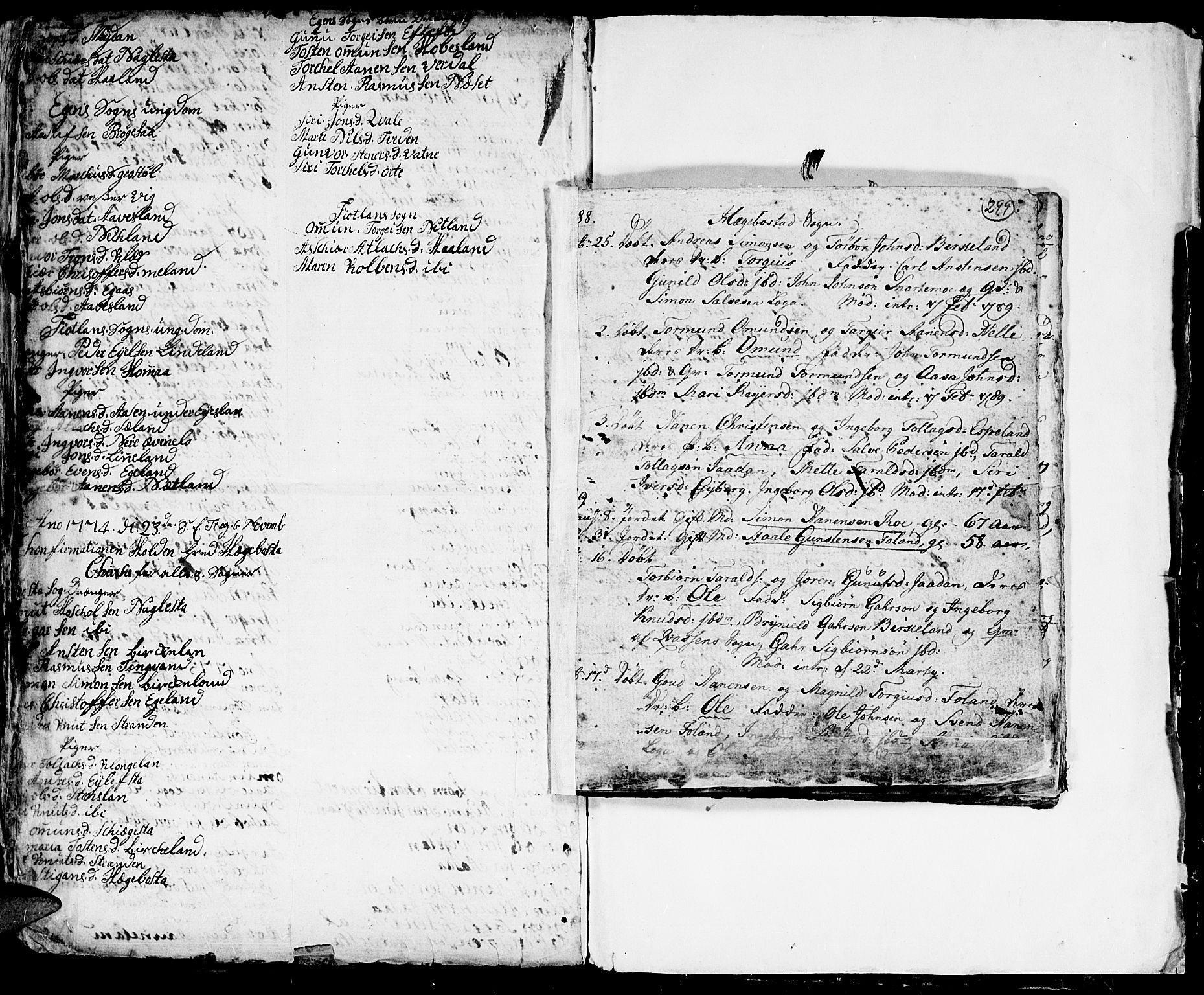 Hægebostad sokneprestkontor, AV/SAK-1111-0024/F/Fa/Faa/L0001: Parish register (official) no. A 1 /1, 1760-1820, p. 299