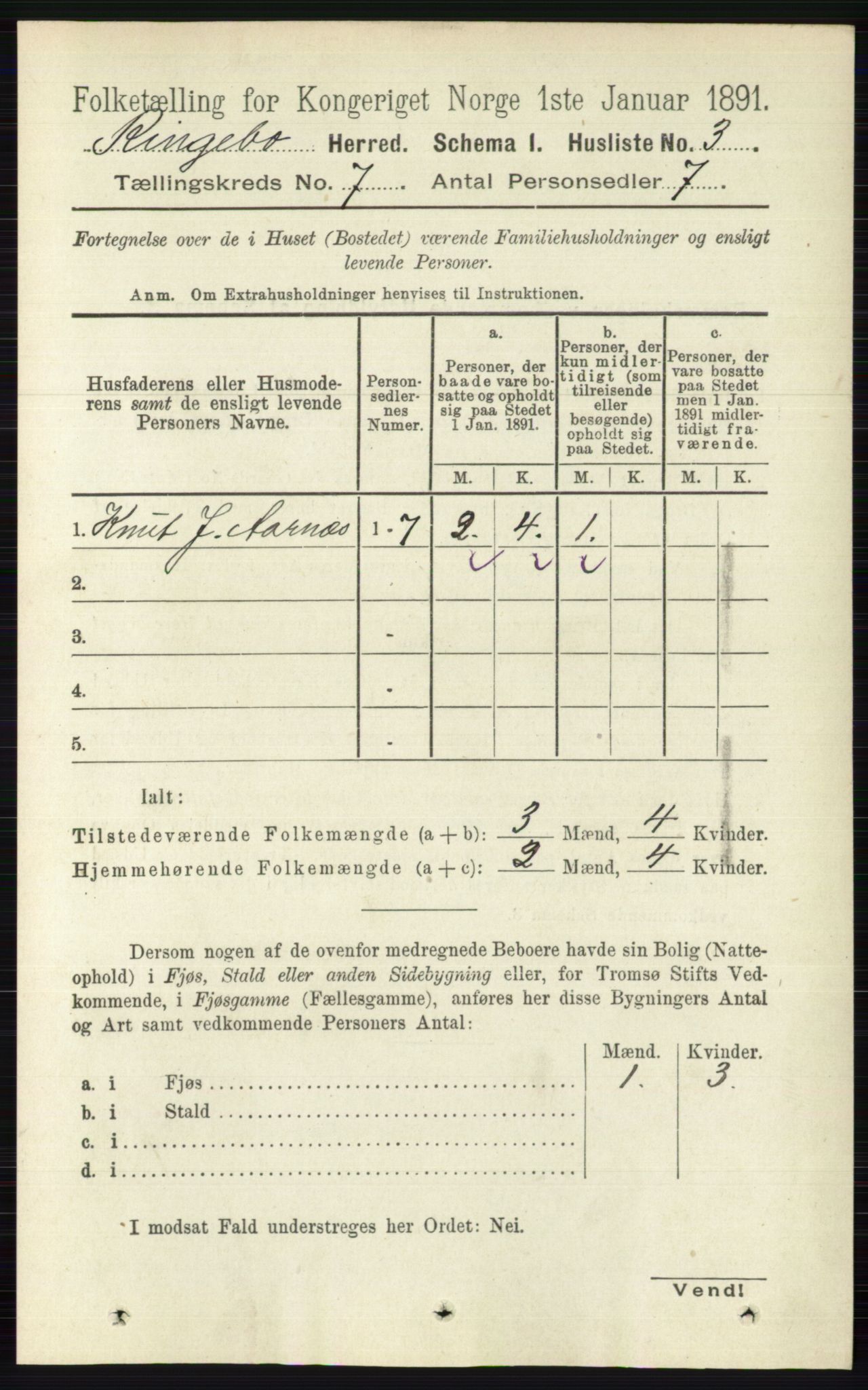 RA, 1891 census for 0520 Ringebu, 1891, p. 2926