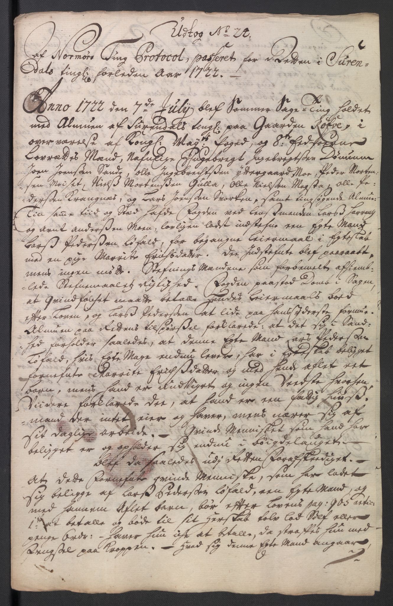 Rentekammeret inntil 1814, Reviderte regnskaper, Fogderegnskap, AV/RA-EA-4092/R56/L3755: Fogderegnskap Nordmøre, 1722, p. 237